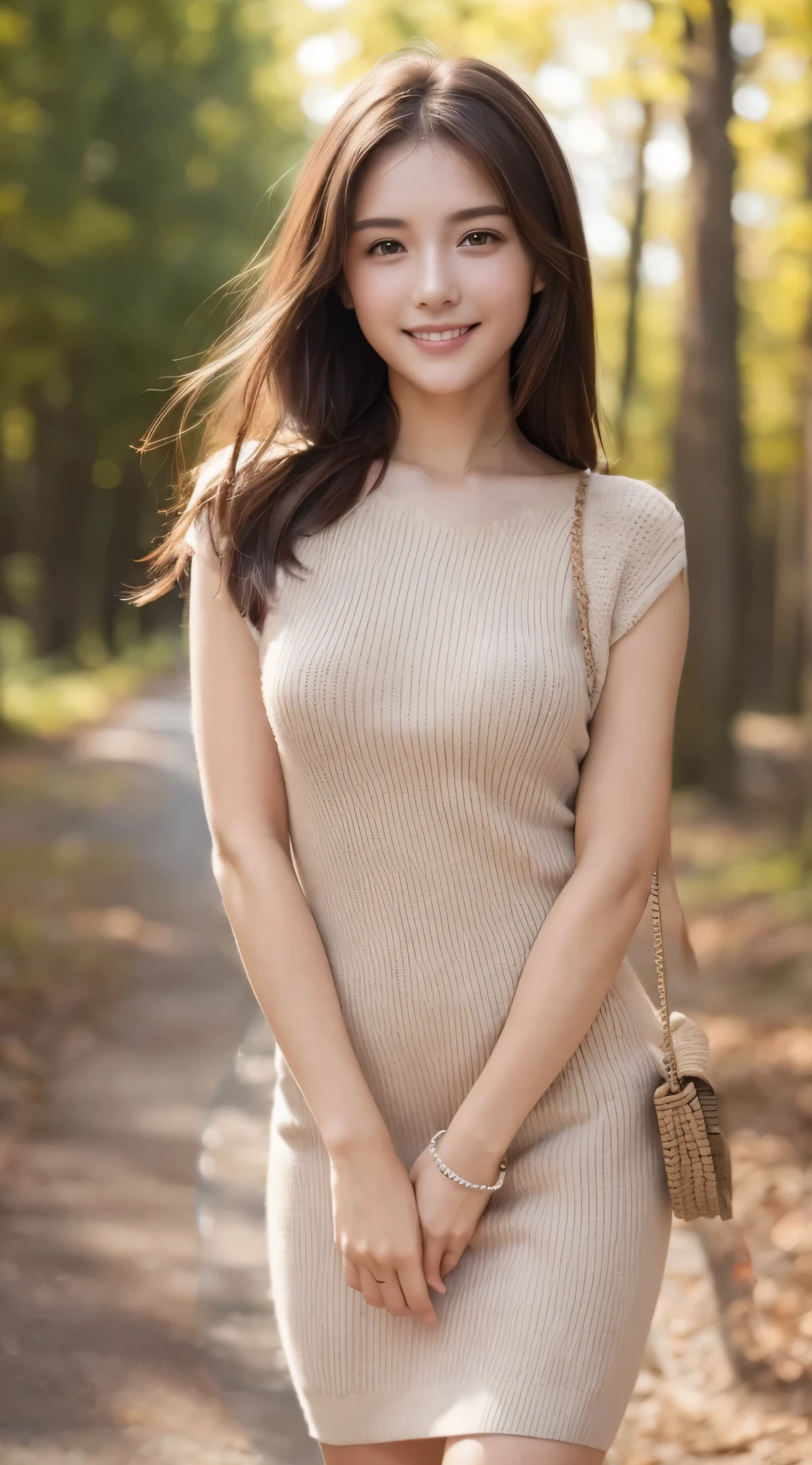 Clean both arms and put on a knitted dress.