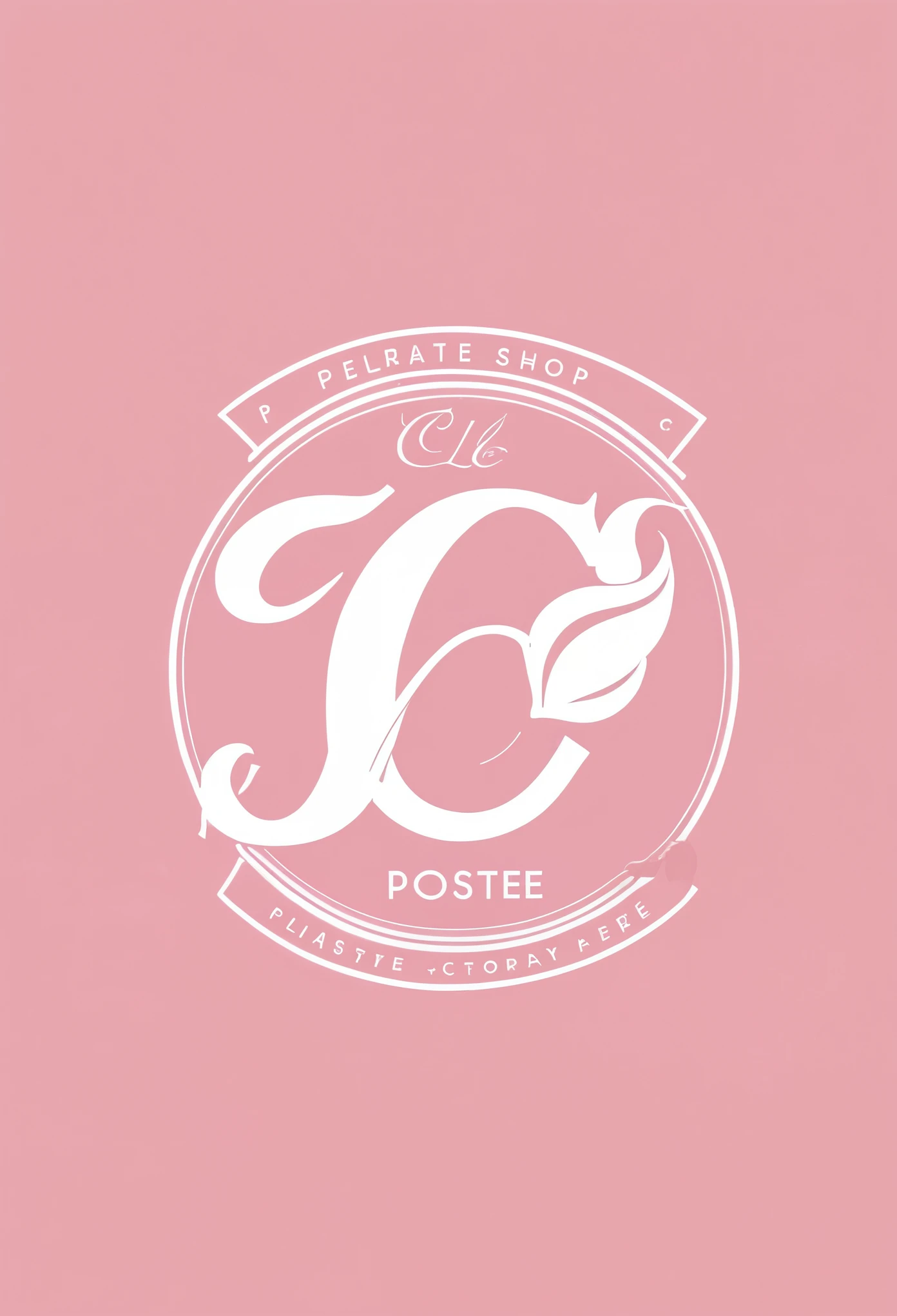 Create logo for a pastry shop with these two initials C.L postre en rosa claro y blanco
