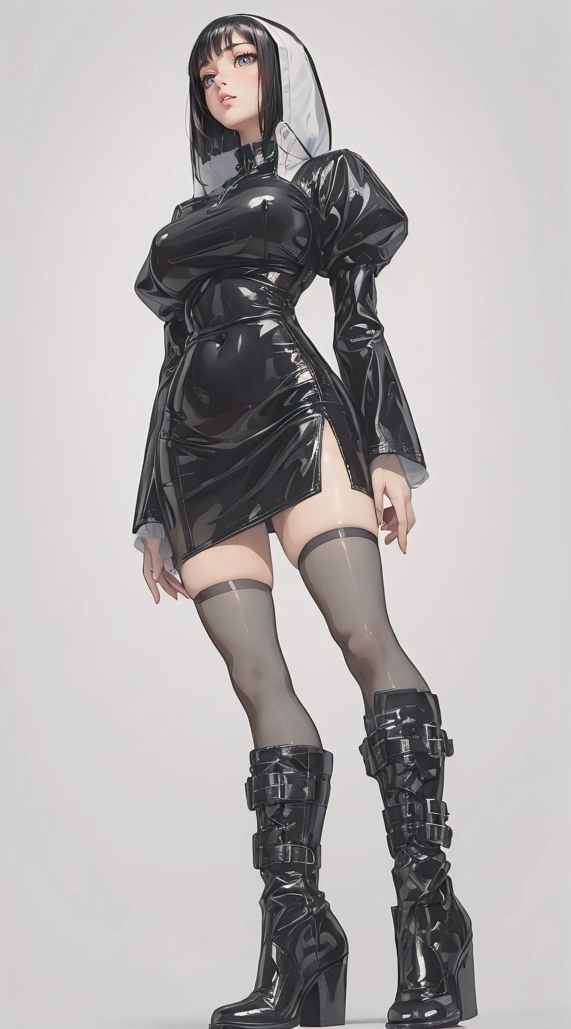1girl, beautiful girl, Body Length 150 cm, 20 years old, ((The girl is standing)), full body, (short black hair, Street Hairstyle) , (Red eyes), realistic eyes, beautiful and sharp eyes), masculine clothing, Boys clothes, medium breasts, (8k wallpaper), (Botanical Garden wallpaper), 8k, high quilty, realistic, beautiful realistic, Cool details, raw photo, realistic clothing, realistic hair, realistic eyes, Light and cool lighting, photo realistic, Cel shaded, Gel lighting, ultra details, realistic hair, realistic eyes