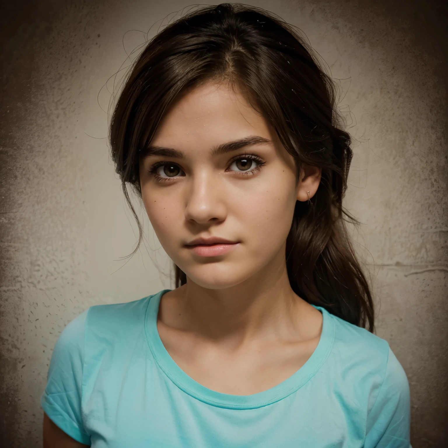 Total drama drawing of a girl with dark brown hair and dark brown eyes