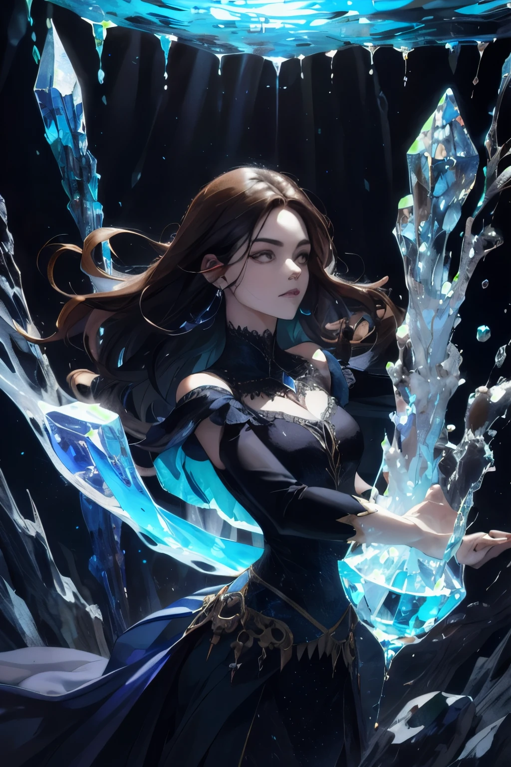 (masterpiece, best quality, ultra-detailed, best shadow), (detailed background,dark fantasy), (beautiful detailed face), high contrast, (best illumination, an extremely delicate and beautiful), ((cinematic light)), colorful, hyper detail, dramatic light, intricate details, (1girl, solo,black hair, sharp face,low twintails,red eyes, hair between eyes,dynamic angle), blood splatter, swirling black light around the character, depth of field,black light particles,(broken glass),magic circle,