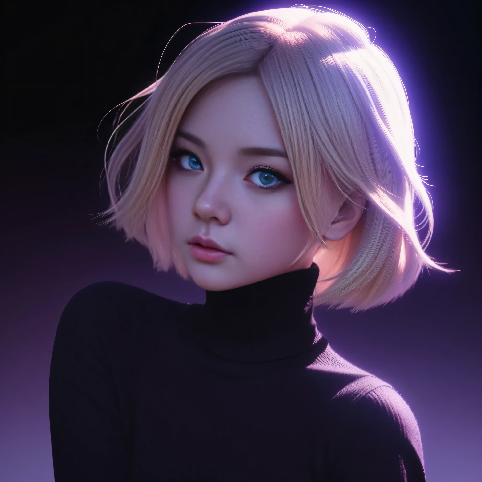 anime girl with blonde hair and blue eyes in a black turtle neck top, ilya kuvshinov. 4 k, digital art ilya kuvshinov, digital anime illustration, ross tran style, ilya kuvshinov landscape, digital anime art, ilya kuvshinov style, artstyle : ilya kuvshinov, anime style 4 k, high quality portrait