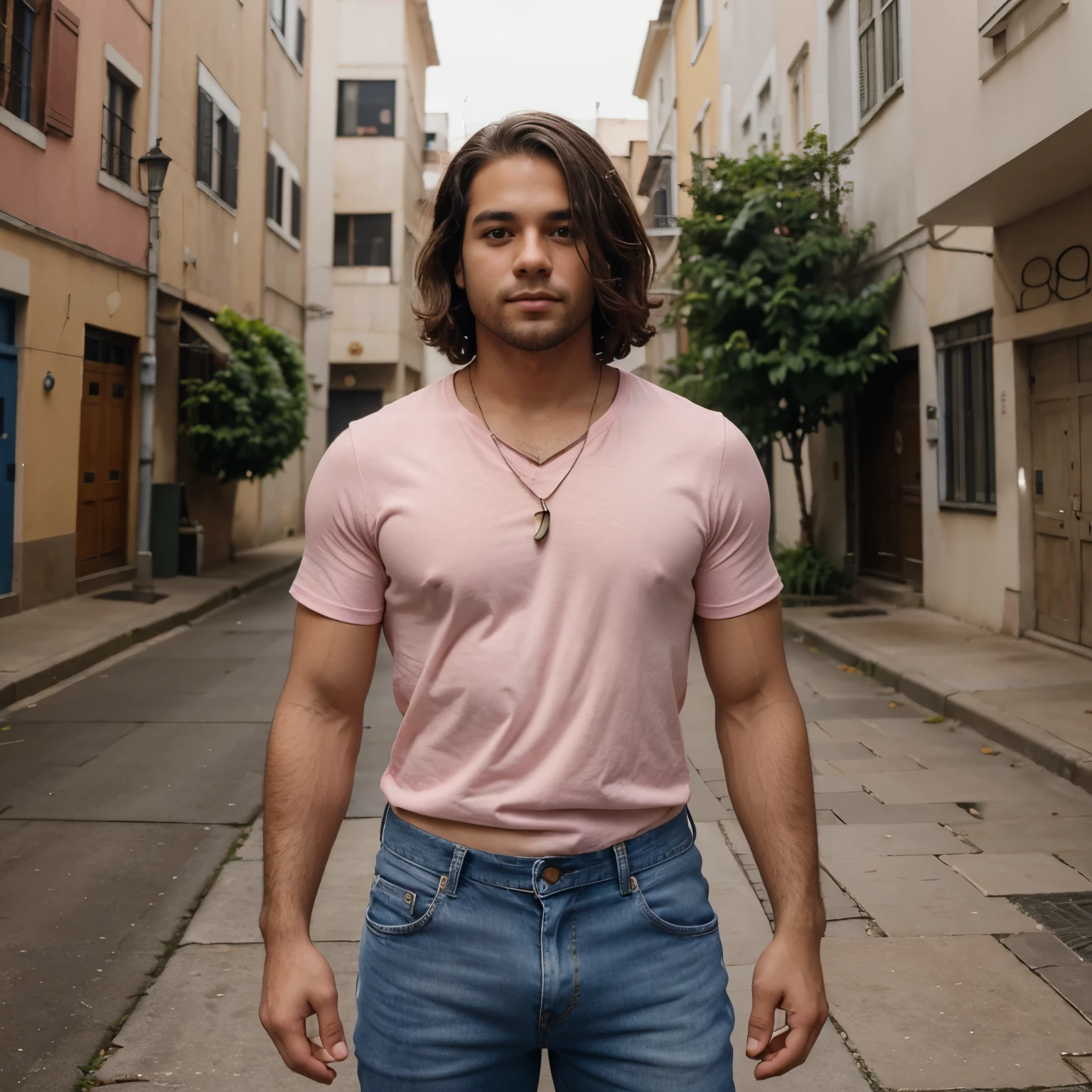 Homem com uma faca na rua 