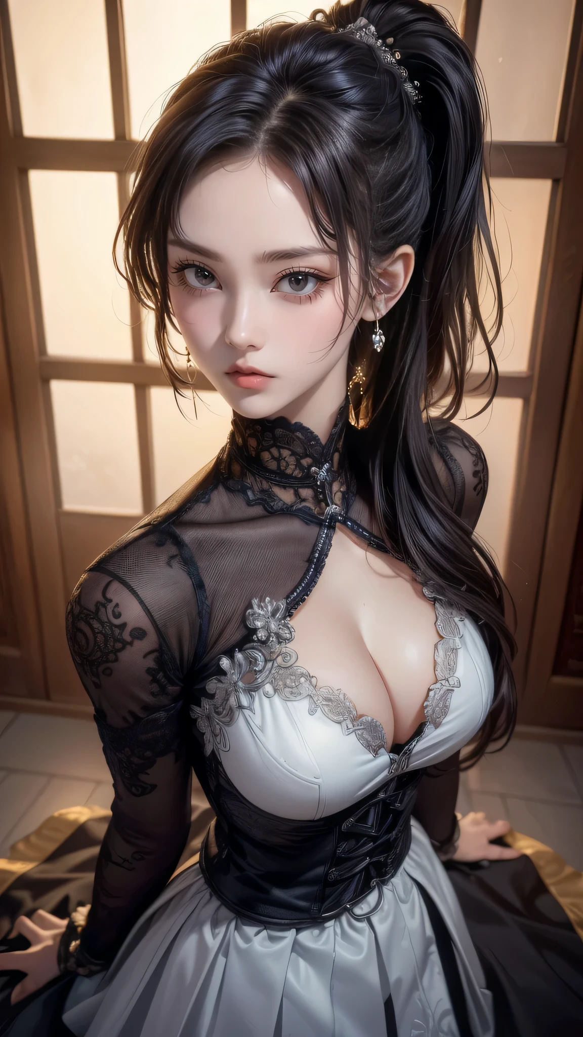 (random pose:1.2),(random hairstyle),(large breasts),(Highest image quality,(8K), Ultra-realistic, Best Quality, High quality, High Definition, high quality texture, high detailing, Beautiful detailed, fine detailed, extremely details CG, Detailed texture, realistic representation of face, masterpiece, presence)