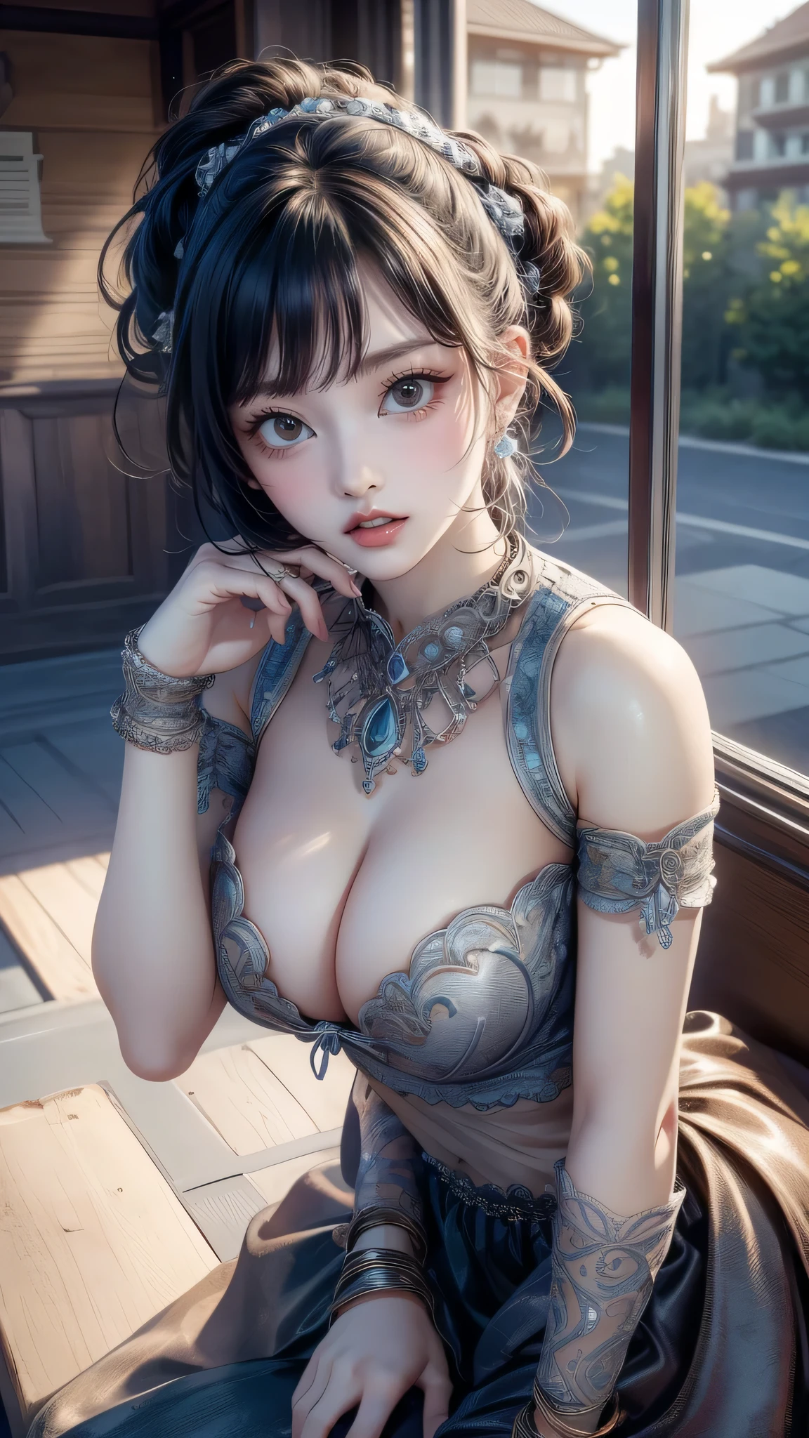 (random pose:1.2),(random hairstyle),(large breasts),(Highest image quality,(8K), Ultra-realistic, Best Quality, High quality, High Definition, high quality texture, high detailing, Beautiful detailed, fine detailed, extremely details CG, Detailed texture, realistic representation of face, masterpiece, presence)