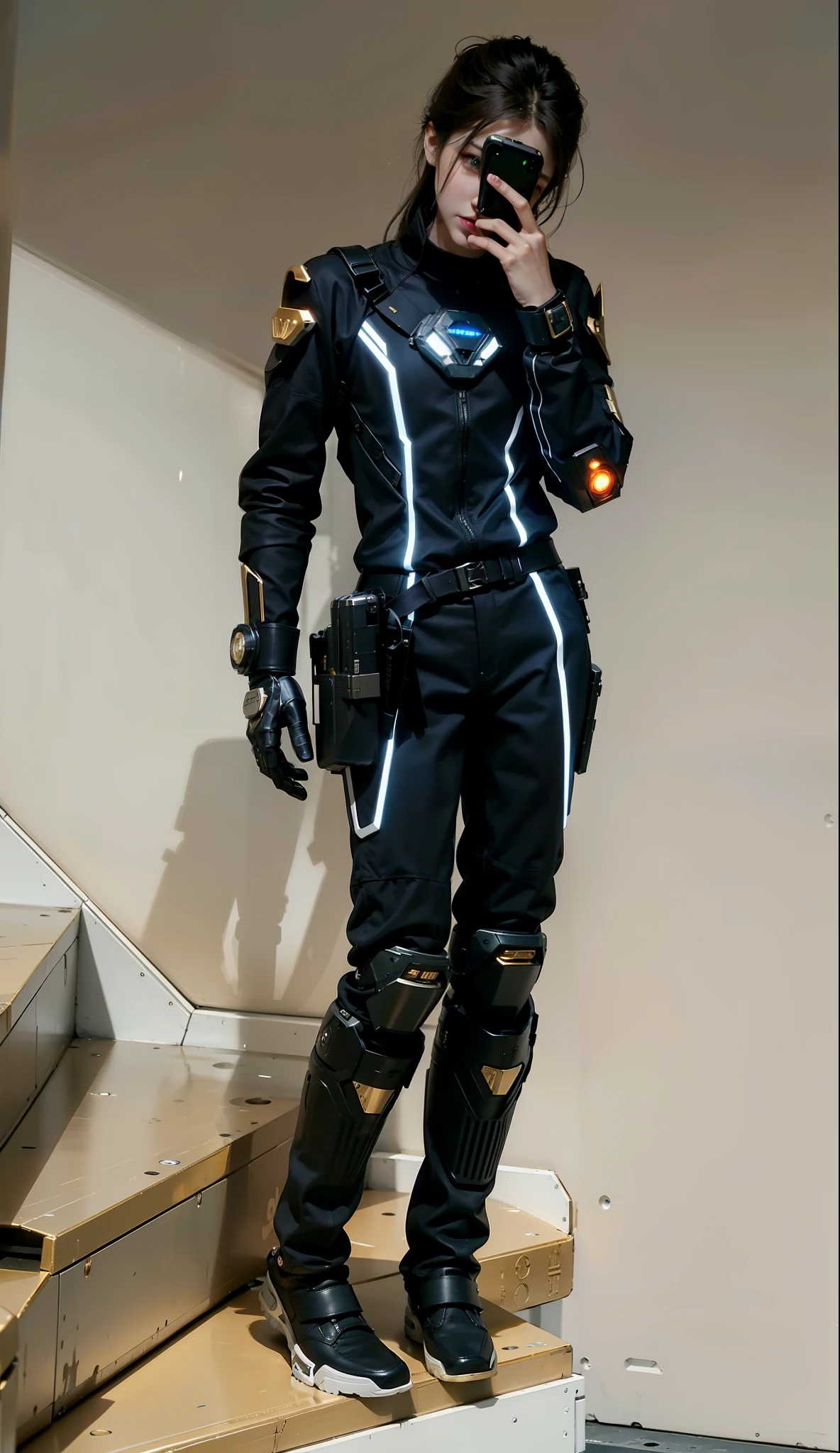 best quality,gold jewelry,fairy skin,(every time :1.2),Everlasting,super detailed,actual,high quality,film lighting,Ray tracing,ultra high definition,upper part of body, Future Iron Man mecha,Filming,Battery,Launching equipment,large caliber artillery,Rostland 8k,Mecha Cyber Armored Tank Girl,Wearing a cyberpunk stamina helmet,Wearing a glowing space helmet,High-tech motorcycle helmet,Has a breathing light,The armor of the future shines,Armed electromagnetic gun,Mecha style,Wearing mechanical gloves,neat fingers,Wear high-tech boots