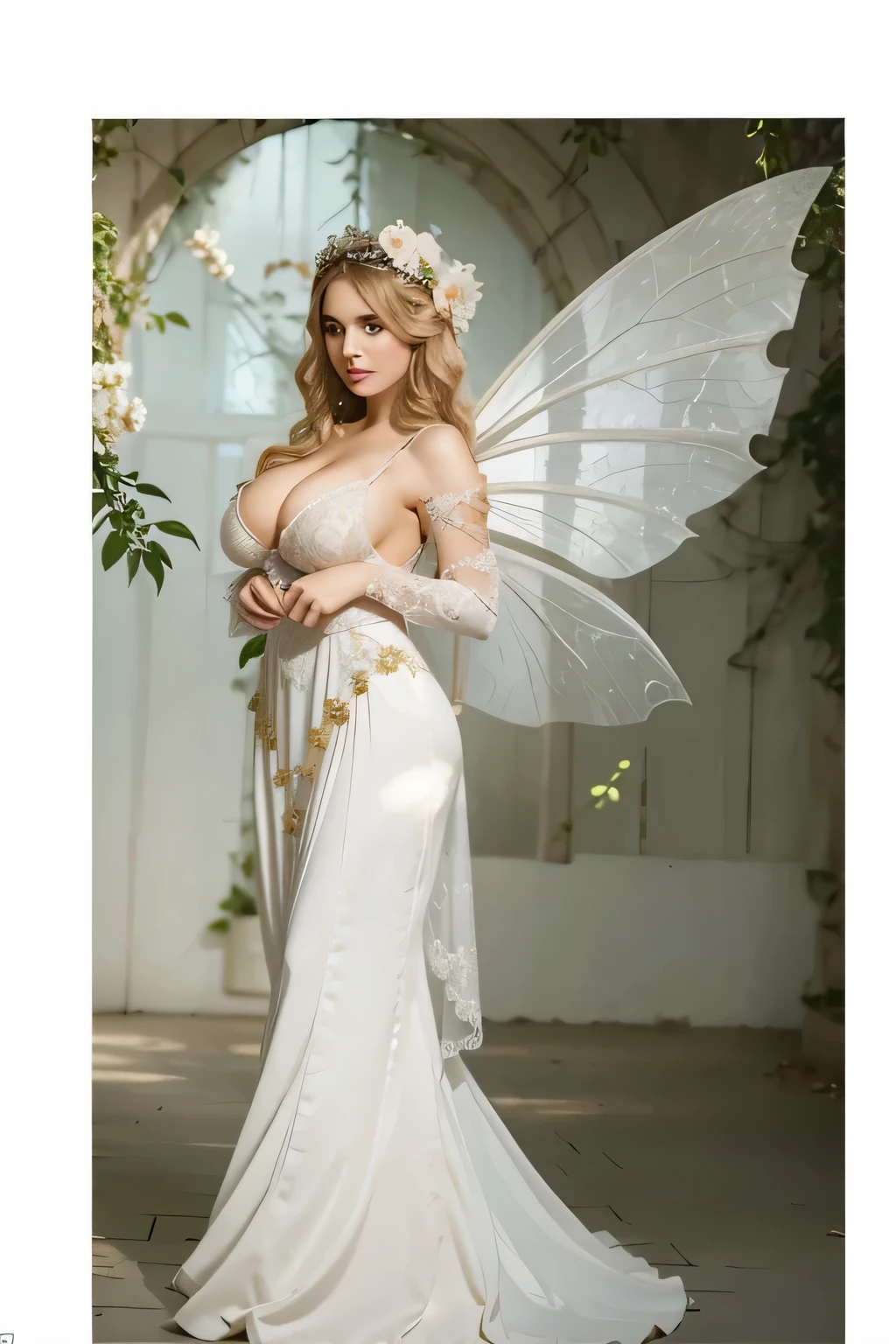 Make this very beautiful fairy with big breasts as perfect as real, the image of great quality, busty and sensual