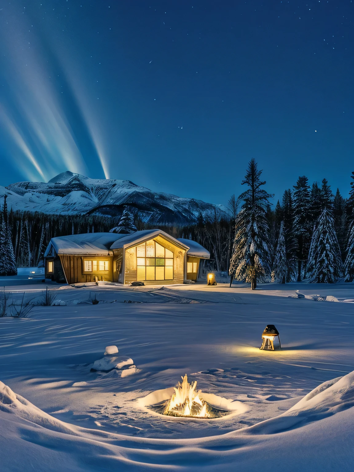 Snow Camping, Northern Lights