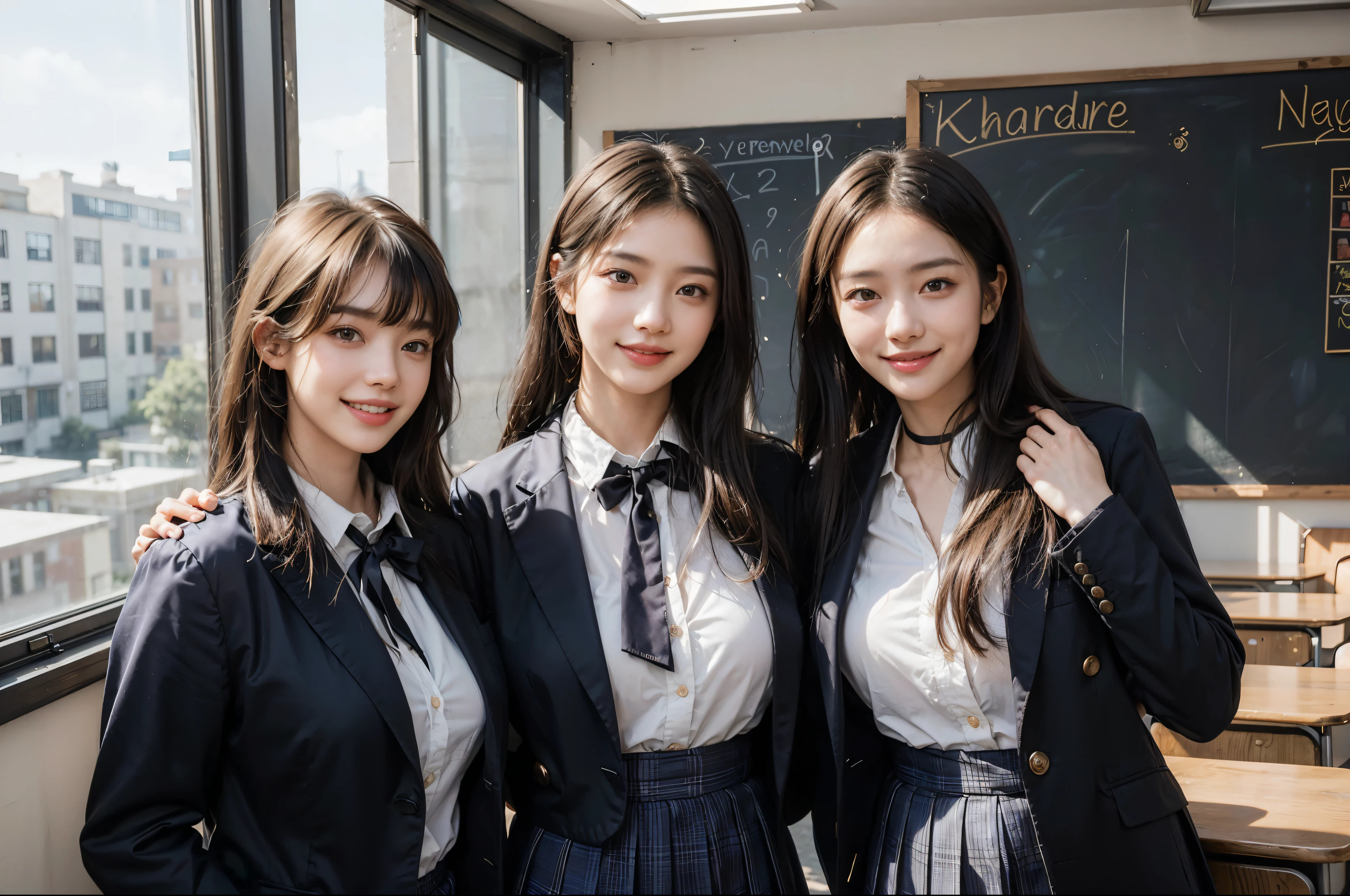 highest quality, masterpiece, ultra high resolution, (realistic:1.4), thin waist,thin legs,Thin and 1 girl,20-year-old,((long hair、messy hair)),((Bangs short hair))((toothy smile)),((big smile)),sparkling eyes,