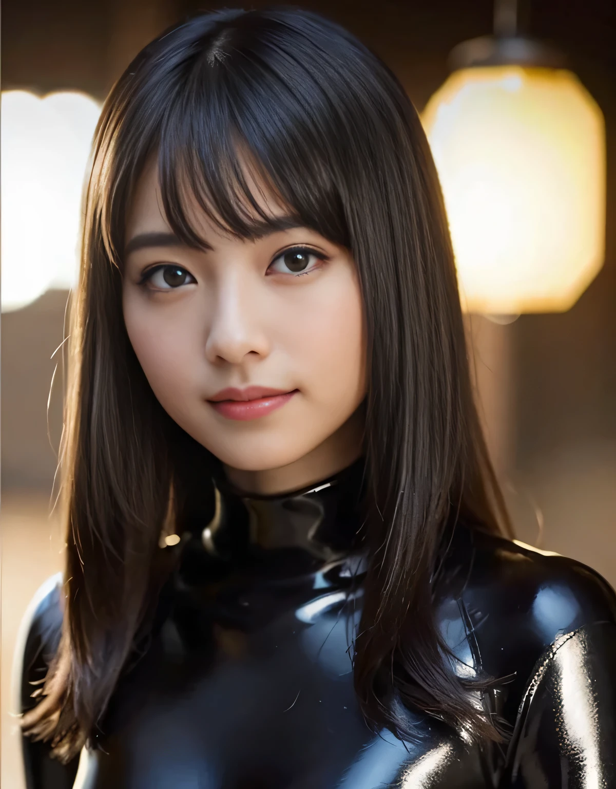 (1 girl)、highest quality、masterpiece、超A high resolution、(Photoreal:1.4)、Raw photo、1 girl、hot、(Zhao wearing a shiny rubber wetsuit)、Female Divers、long sleeve,、rubber diving gloves、Portrait、Shadow、octane rendering、8K、super sharp、Metal、intricate decorative details、Japan details、very intricate details、realistic light、(smile)、shining eyes、towards the camera、Small LED、Close-up