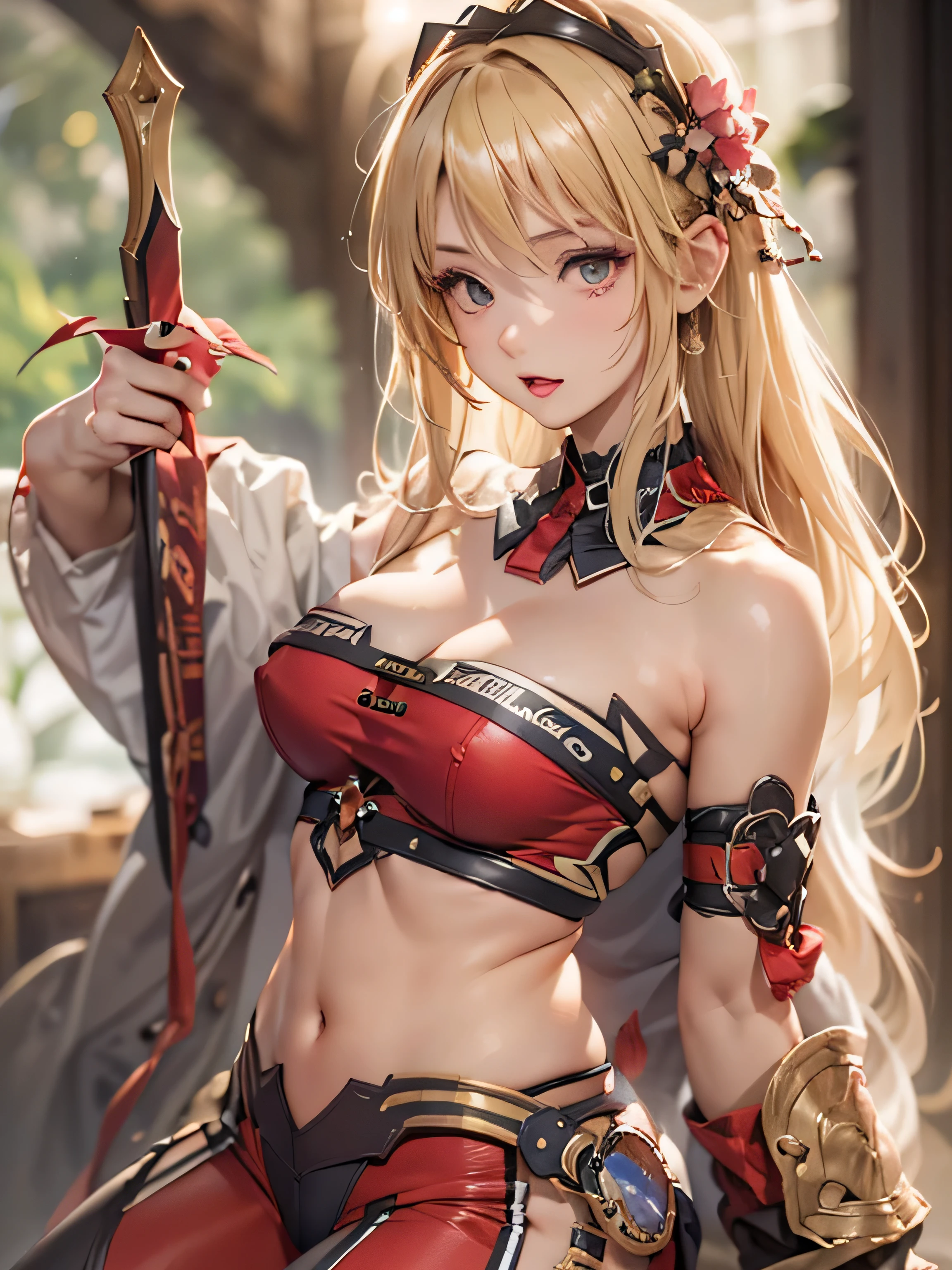 (photorealistic:1.8, highest quality:1.8,8K masterpiece:1.8,High resolution,muste piece:1.8,RAW Photos,cinematic lighting),
medieval fantasy、
 (1 android girl:1.3)、Completely naked、red shirt、bondage、choker、knee high tights、Nipple piercing、beautiful butt,beautiful thighs,plump nipples,Nipples are visible through the costume、(Soryu Asuka Langley)(character focus)、plump nipples、(cameltoe),No split screen,slender abs:1.2,(Young sensual gravure idol)
(midium Hair:1.2,beautiful shining blonde hair:1.5)、
He has a big sword and fights by blowing away evil monsters.、critical attack、screaming face