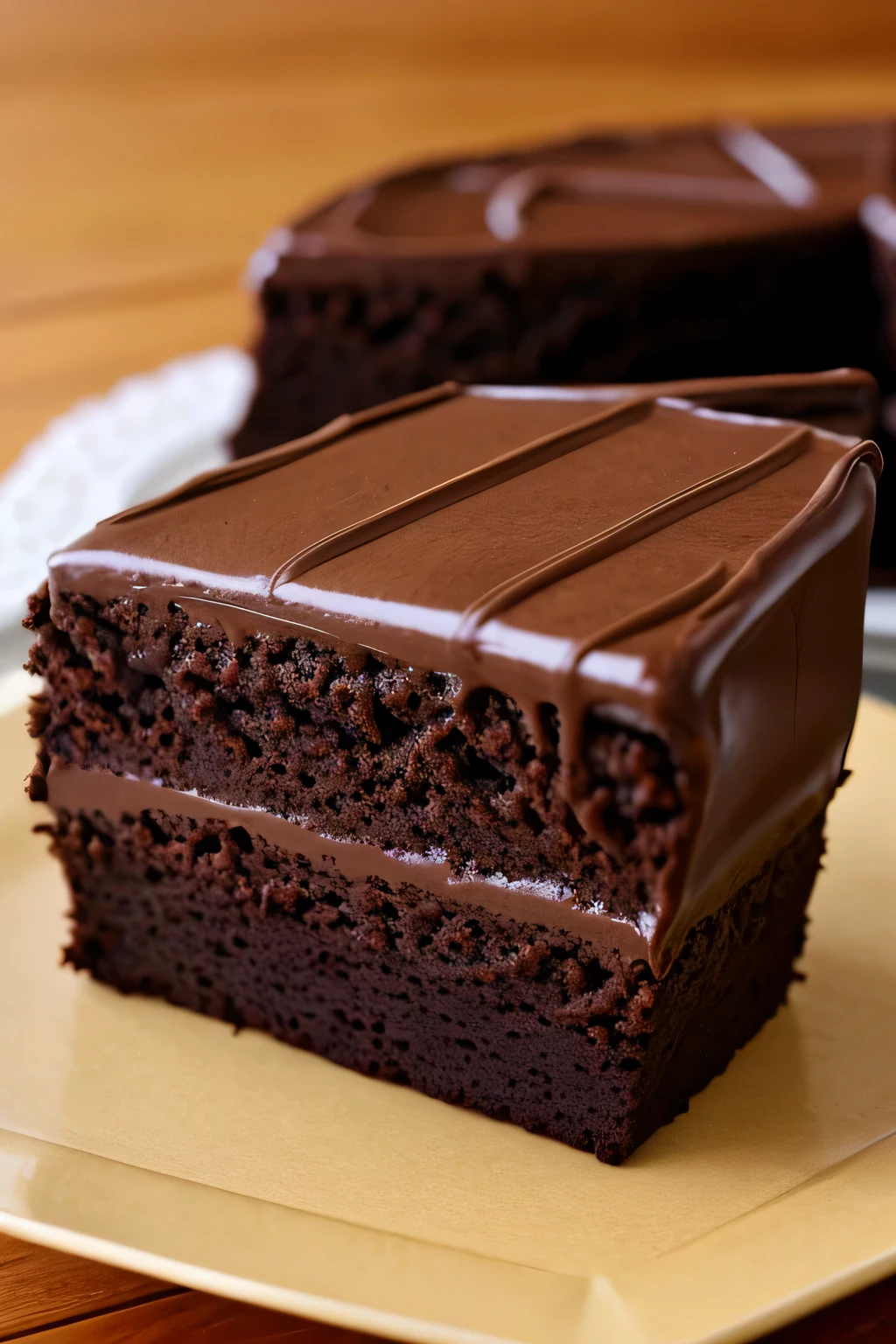 bolo de chocolate delicioso na forma inteiro