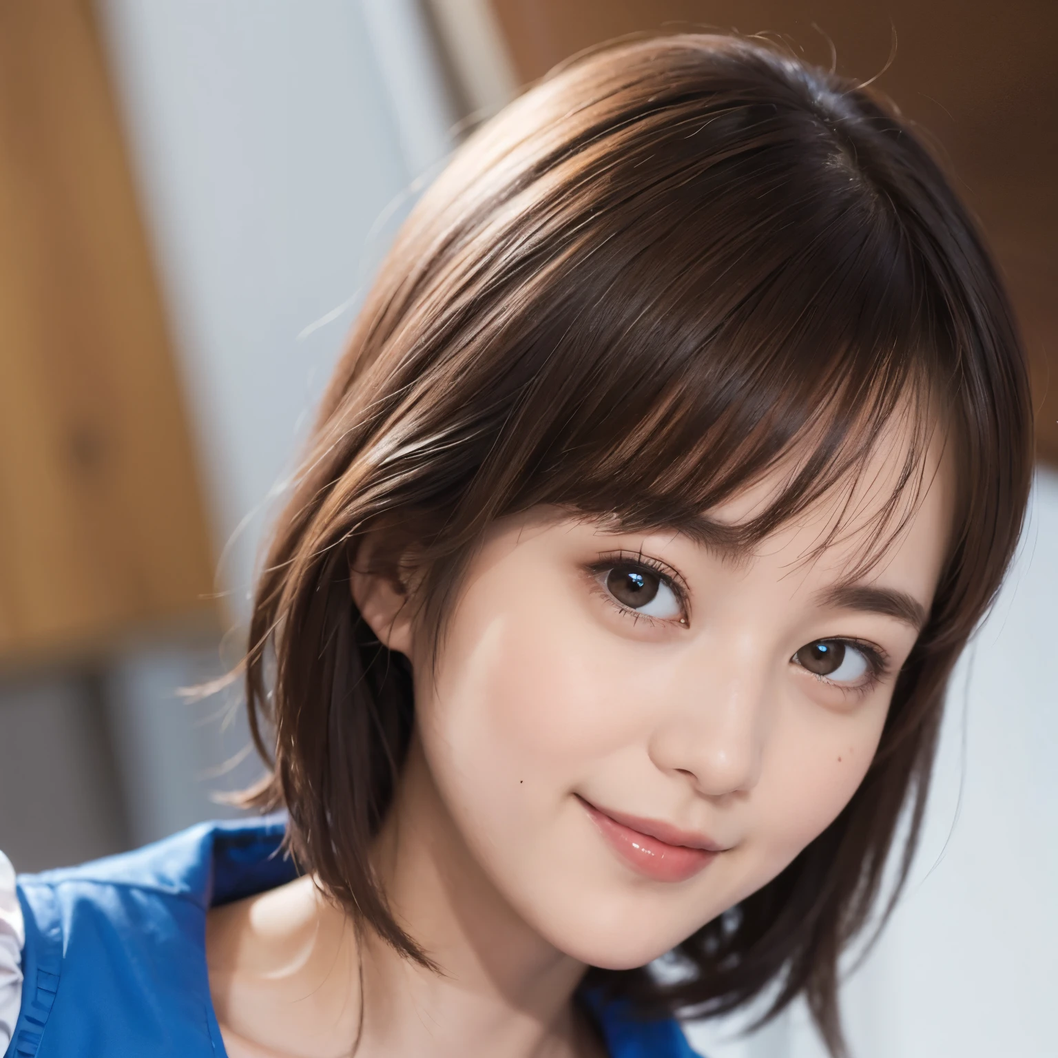 187 Alice in Wonderland, (lower part'head of:1.1), short hair, young woman, gentle smile