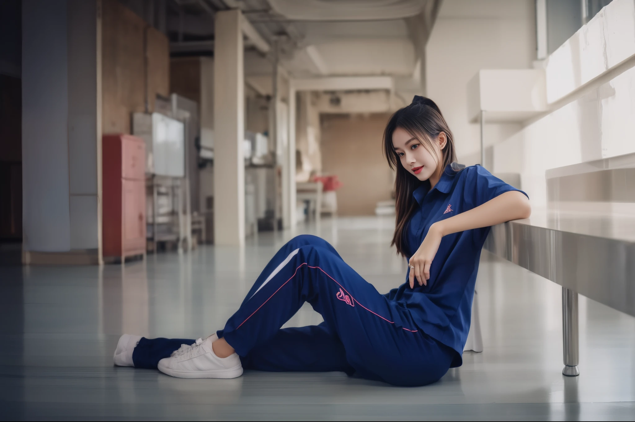 (best quality,10,10,height,Masterpiece:1.2),Special details,(realistic,Realistic picture,Realistic photos:1.37),1 Cute girl in the kitchen,shiny, skin shiny,only,smile softly,BDclothelue shirt:1.3)),short sleeve,shirt, Long pants.,(navy_long_track pants:1.1), ((Kitchen Background)),Dynamic angle,excited,Face focus,dynamic poses,from behind,focus on ass,Masterpiece, best quality, ultra realistic, Too many details, 8k resolution, raw photos, Sharp focus, ((Navy blue shirt:1.1)), short sleeve, long route, perfect body, 2 mature women, 18 years old, Cinema-grade lighting system,blue sweatpants,exercise cloth,correct anatomy,perfect body, correct body, Sharp face, Correct body anatomical, full body, realistic gestures, long-haired, realistic poses,Wear long shorts...........................,The legs are long.,Good shape,carved girl, Slender figure, model, Good shape, beautiful body,blue sweatpants, two girls kissing