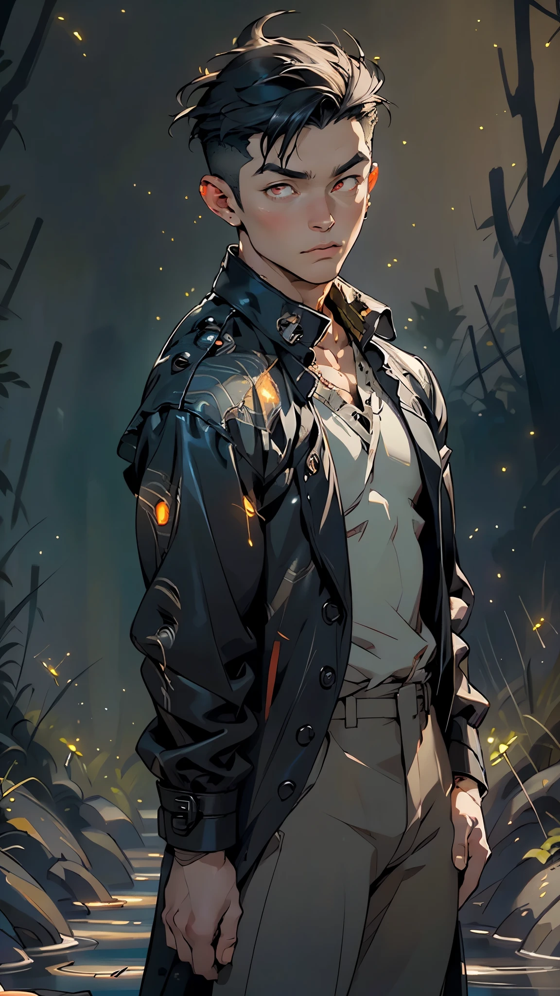 man:1.5,1 man,super manly korean man,((korean man)),(male,muscle,1boy, 1 boy,pectoral,man chest, muscular), 25 year old man,young,((1male,1 male,1man,man,male gender:1.5,handsome man,male focus)),((man with very thick antlers:1.5,huge elk antlers:1.5,elk_antlers:1.5,fireflies between the antlers)),(((Visual kei,male idol,a korean man with black jacket, short hair undercut))),young handsome male,black hair,(((red_eyes:1.3))),intricate eyes,beautiful detailed eyes,symmetrical eyes,slanted eyes:1.3,black hair,perfect face,nice hair style,((detailed face)), 

serious face,evil eyes,

(kpop dark clothes),(((kpop dark outfit,trench coat))),((bulge in pants)),((intricate outfit,intricate clothes)),

(dynamic pose:1.0),mocking,(centered,scale to fit dimensions,Rule of thirds),

((((many fireflies,fireflies,glowing fireflies,fireflies in the background)))),

((beautiful bath house made of greek marble and pillars, beautiful clear water in pool,at night)),scenery:1.25,((intricate scenery)),((greek temple background)),

(Glossy greek ornaments),highres,sharp focus,(ultra detailed,extremely detailed),(photorealistic artwork:1.37),(extremely detailed CG unity 8k wallpaper),(((vibrant colors,vibrant theme))),(intricate),(masterpiece),(best quality),artistic photography,(photography taken by sldr),(intricate background),perfect rendered face,perfect face details,realistic face,photo realistic,((intricate detail)),(((realism))),
