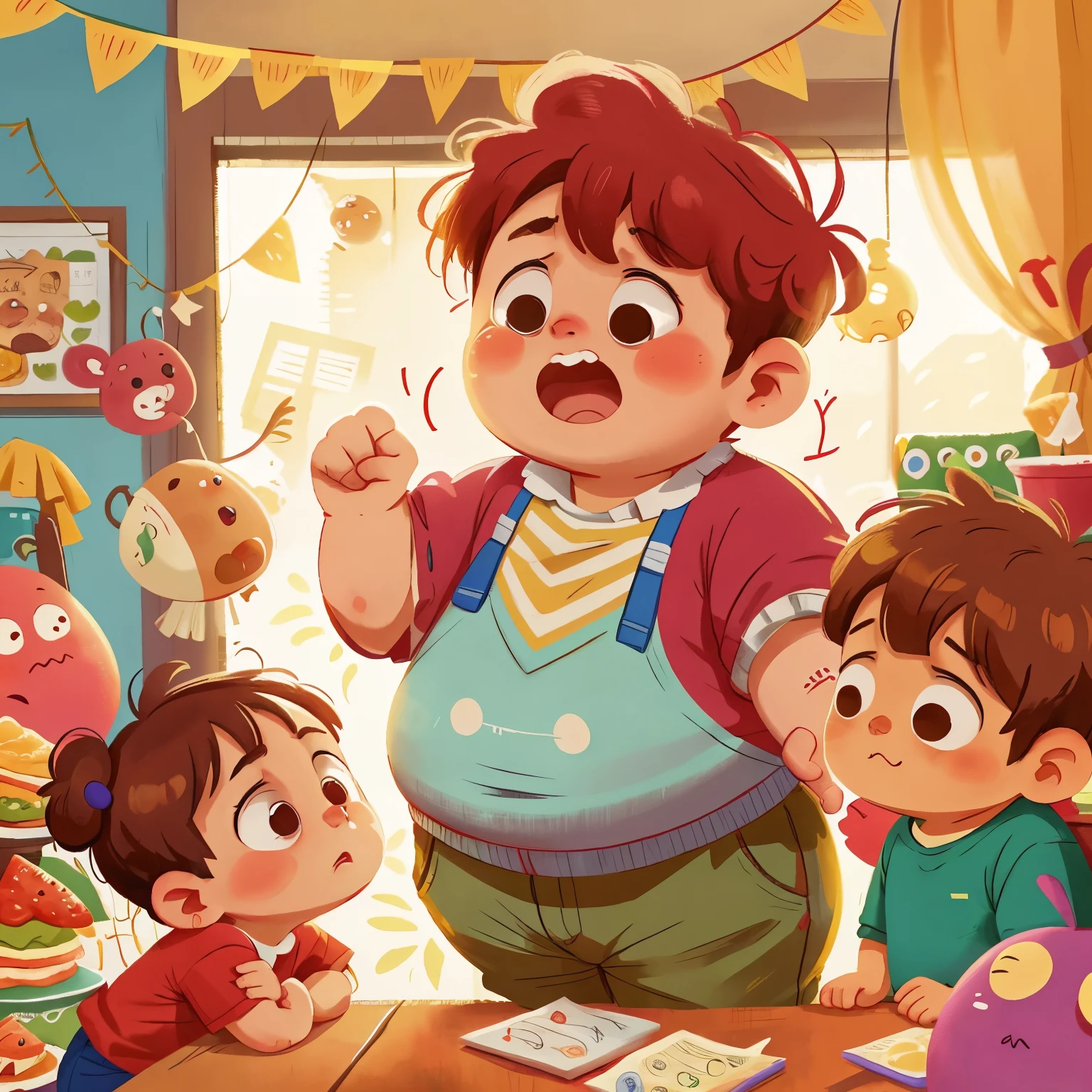 Chubby and round-cheeked, with bright eyes full of wonder, a 4-year-old autistic boy eagerly pulls the dining table towards him. Laden with a spread of delicious food, he peeks curiously underneath, completely oblivious to the surrounding chaos. His grandmother, desperate to keep the peace, watches on with a weary expression, her hands clenched in frustration. Meanwhile, the family throws back laughter, some attempting to explain the situation to the bewildered boy, others trying to conceal their amusement.