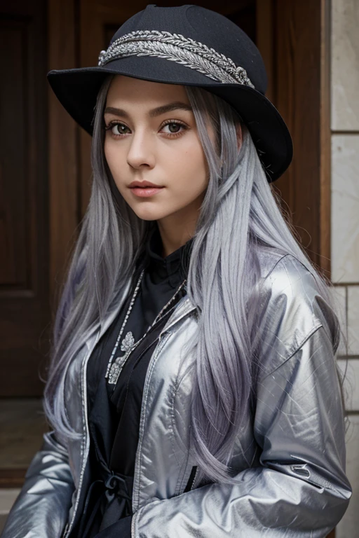 masterpiece, best quality, 1girl, elaina_(majo_no_tabitabi), silver hair, purple eyes, long hair, hat