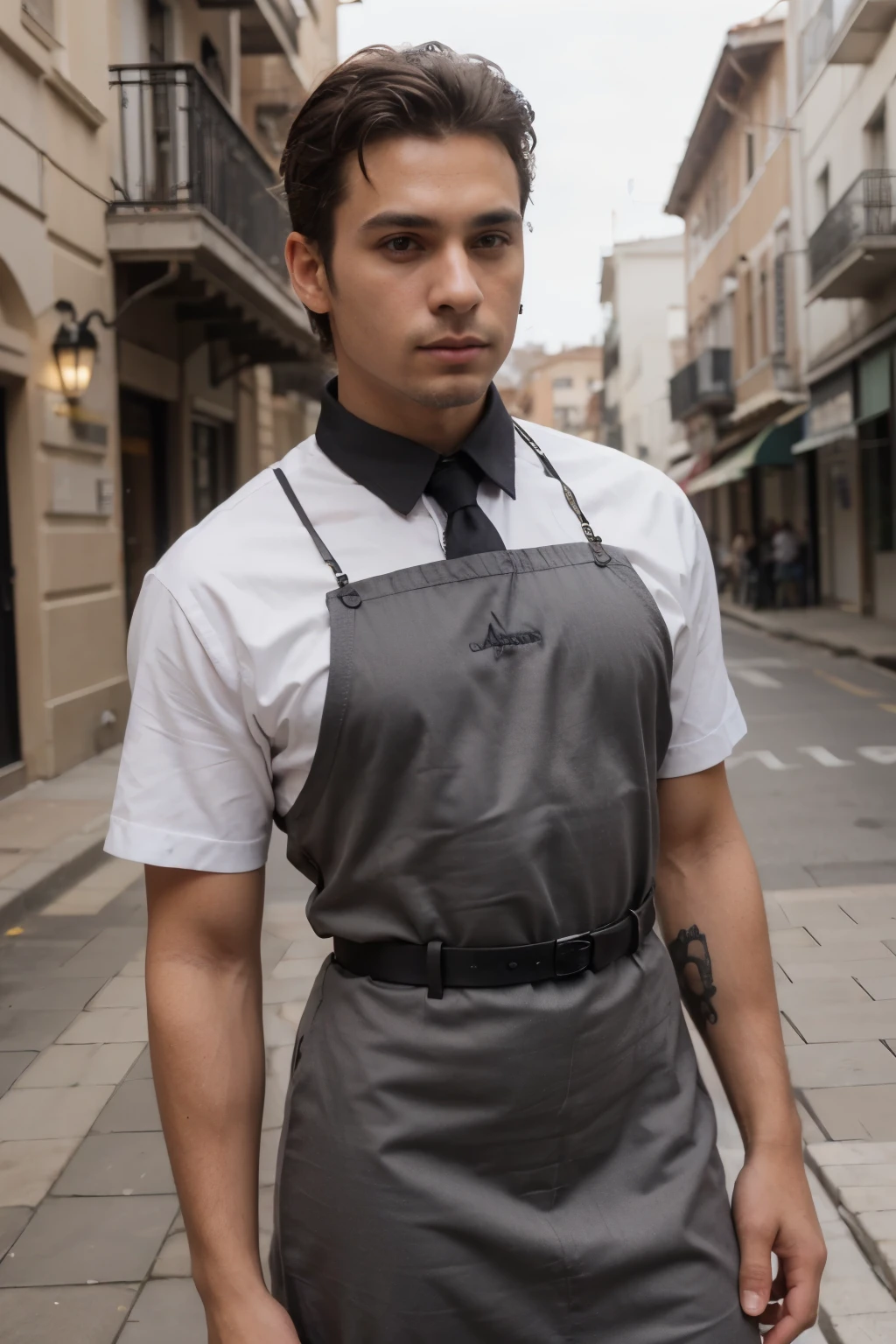 ((Mejor calidad)), ((obra maestra)), (detallado), cara perfecta
Hombre de pelo negro, parado de lado. vestido de traje, arte realista