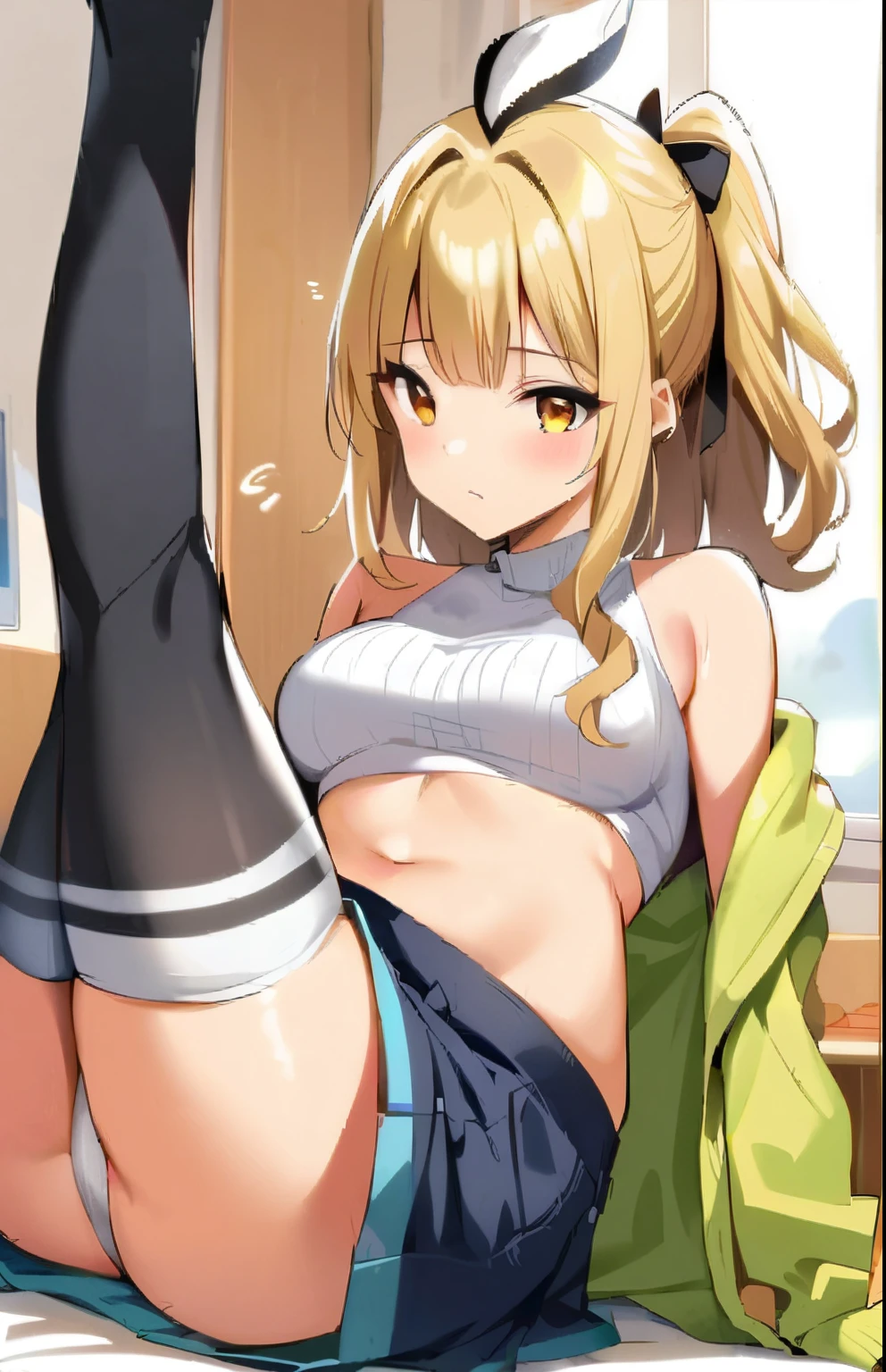 (obra maestra, Mejor calidad:1.2) maki zenin en ropa interior