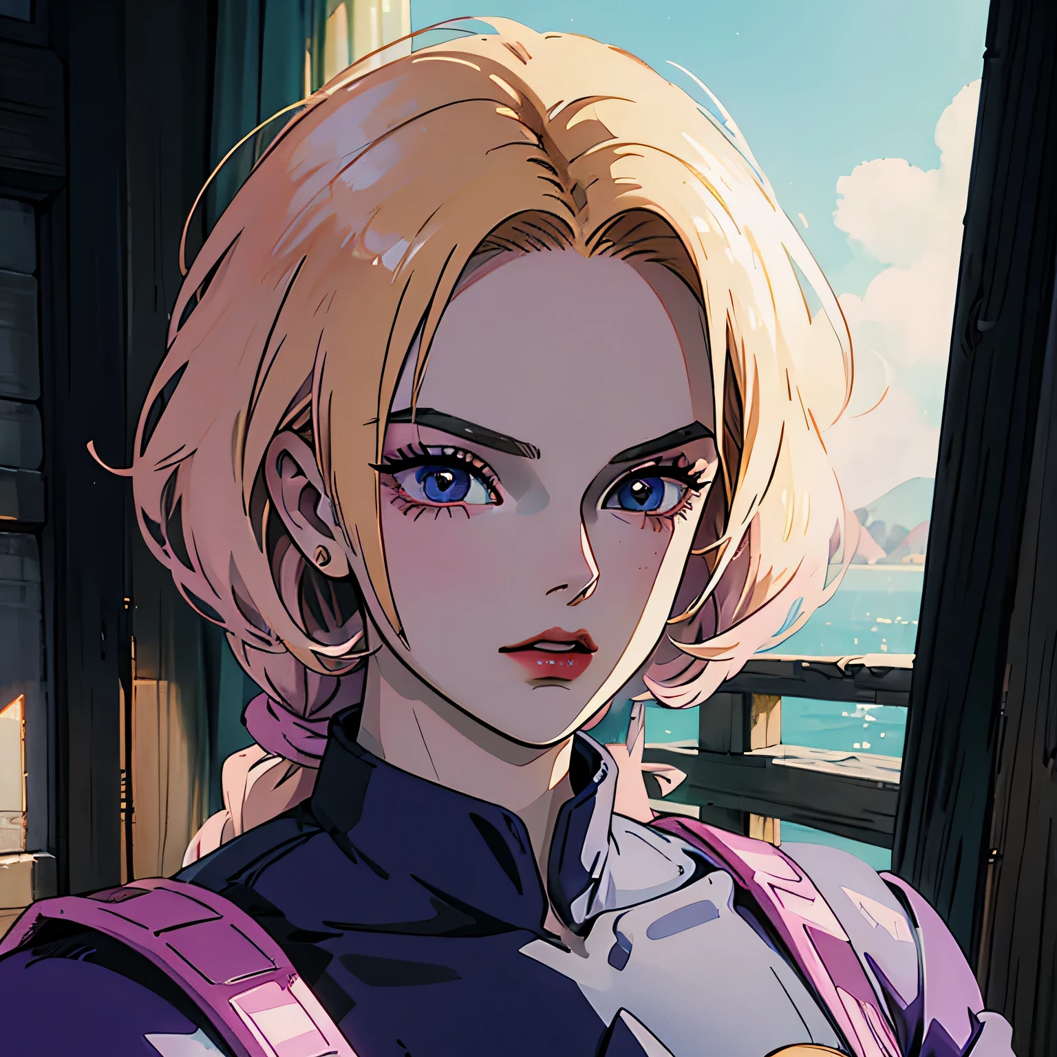 JoJo's Bizarre Adventure Pink Beauty Beautiful Girl Sexy Dragon Ball Android 18