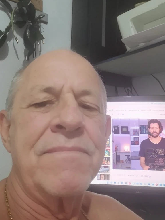 there is a man with a beard and a necklace on his neck, 8k selfie photograph, he is about 6 0 years old, he is about 60 years old, he is about 7 0 years old, front facing the camera, frontal picture, foto realista, selfie of a man, by Rodolfo Amoedo, selfie!!!!! of a man