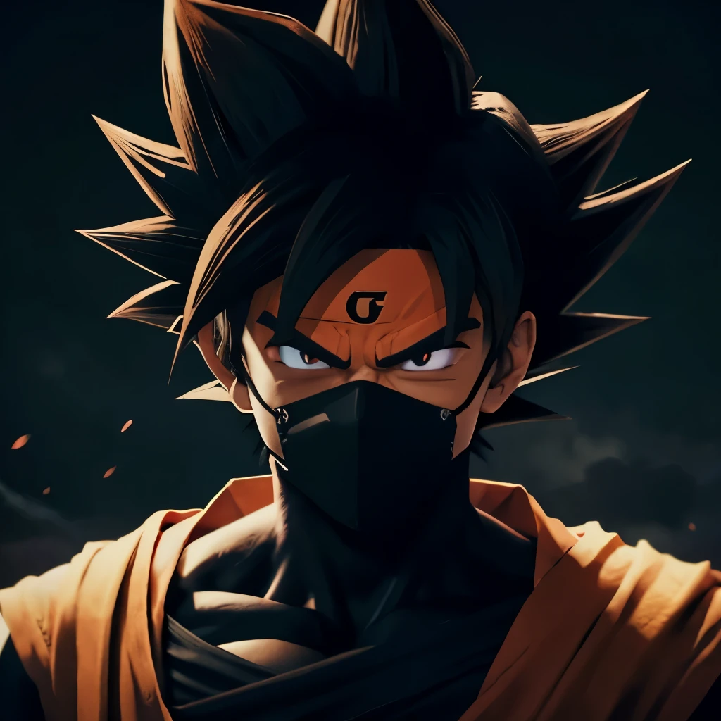 Goku Black icon, close up, crimson mask.