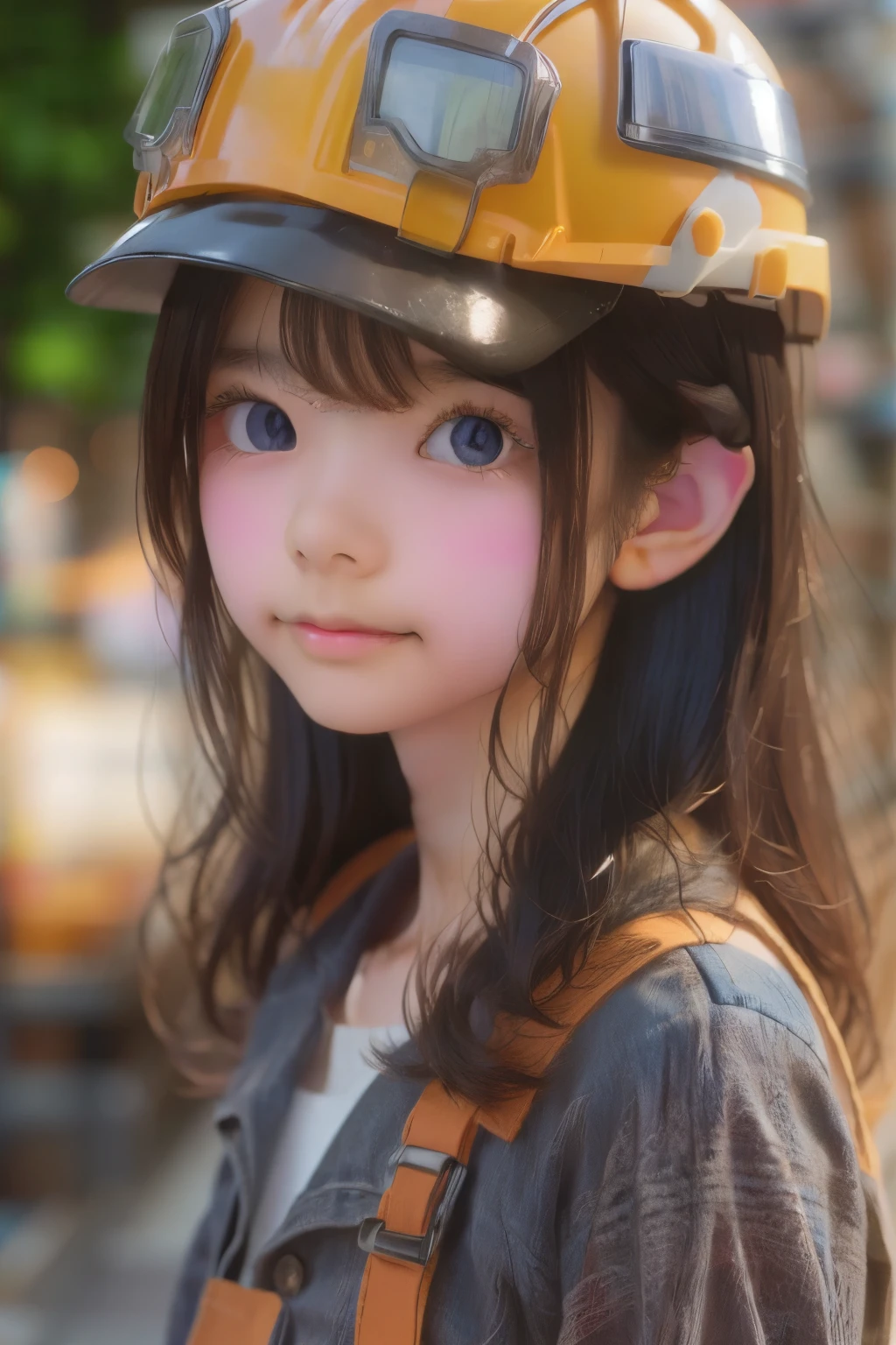 ((sfw: 1.4)),((detailed face, professional photography)), ((sfw, construction worker outfit, 1 Girl)), Ultra High Resolution, (Realistic: 1.4), RAW Photo, Best Quality, (Photorealistic Stick), Focus, Soft Light, ((15 years old)), ((Japanese)), (( (young face))), (surface), (depth of field), masterpiece, (realistic), woman, bangs, ((1 girl))