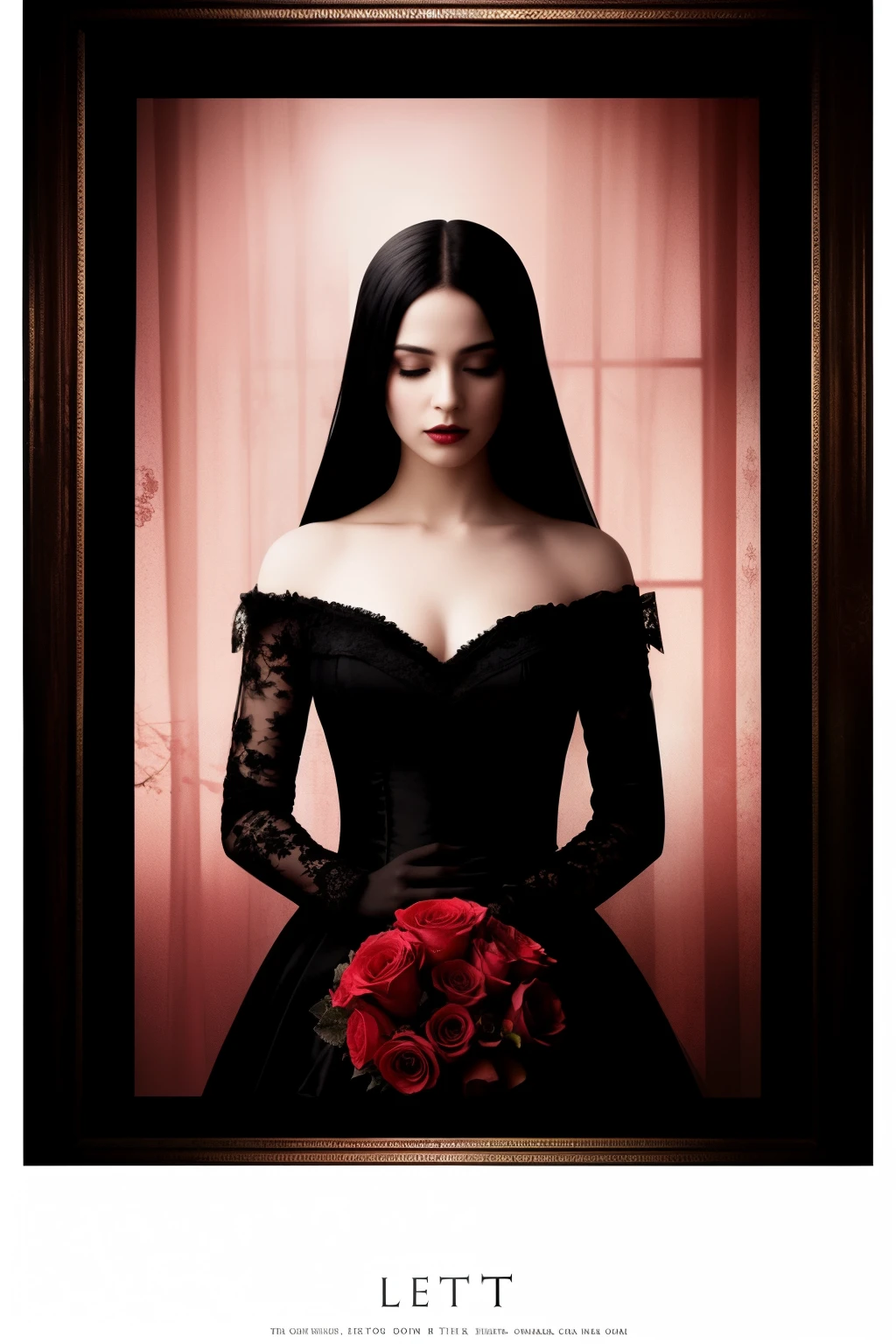 A hauntingly beautiful and evocative poster, "Let Her Know", showcases an empty semi-transparent black flower vase, its glass walls subtly revealing the stark contrast within. The vase holds a vivid, crimson lake of blood, which adds a mysterious and intriguing depth to the image. The name of the poster, elegantly written in bold, flowing font, completes the scene with a hint of romance and symbolism. The poster, with its dark and captivating theme, beckons viewers to ponder its deeper meaning and connect with the underlying emotion it conveys.

(hauntingly beautiful, evocative, poster, "Let Her Know", empty semi-trans