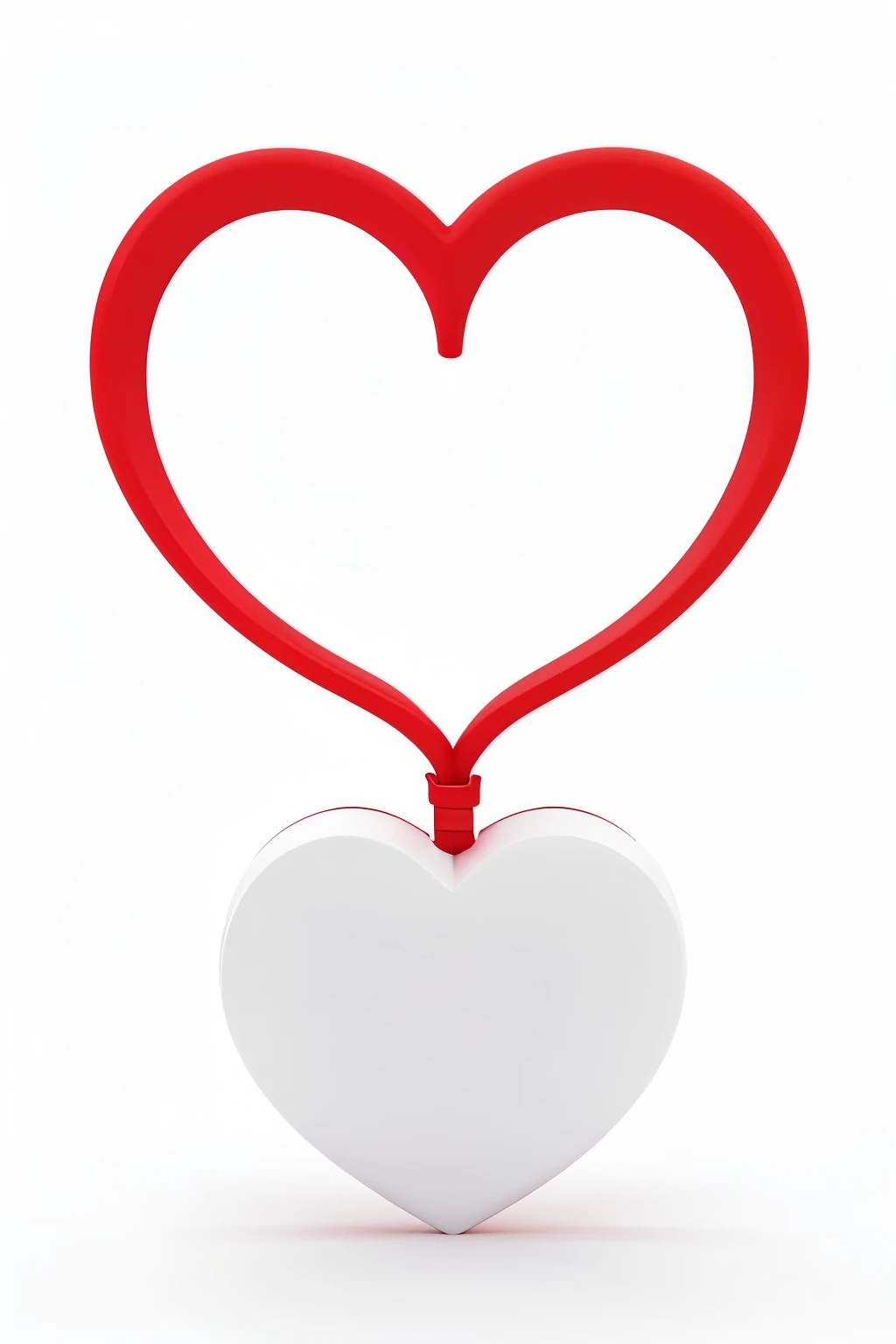 Red heart with white background