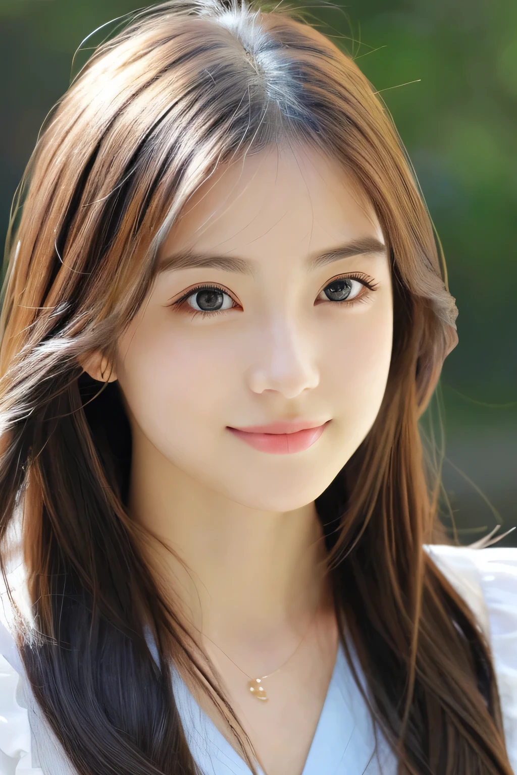 (((32ｋ,high details,high detail、masterpiece,attention to detail,alone))),Raw photo & realistic atmosphere,beautiful dark blue eyes,detailed mouth,glossy lips,thin eyebrows,fine eyes、Soft white skin that shines in every detail、her deep black eyes are so beautiful,lip details、very beautiful face,very well-shaped face、lifelike face,shining beautiful lips,beautiful eyebrows,infinite reality, Realistic young gravure idol,she&#39;she&#39;she&#39;she&#39;she&#39;she&#39;very cute woman , young gravure idol, young gravure idol, Very beautiful and cute 21-year-old beautiful girl,incredibly beautiful and classy，21-year-old beautiful girl,natural soft light,（shiny hair,,Beautiful and kind eyes：1.5）,gentle smile,well-shaped chest,medium long hair,tie hair,beautiful posture,no makeup,think ahead,
