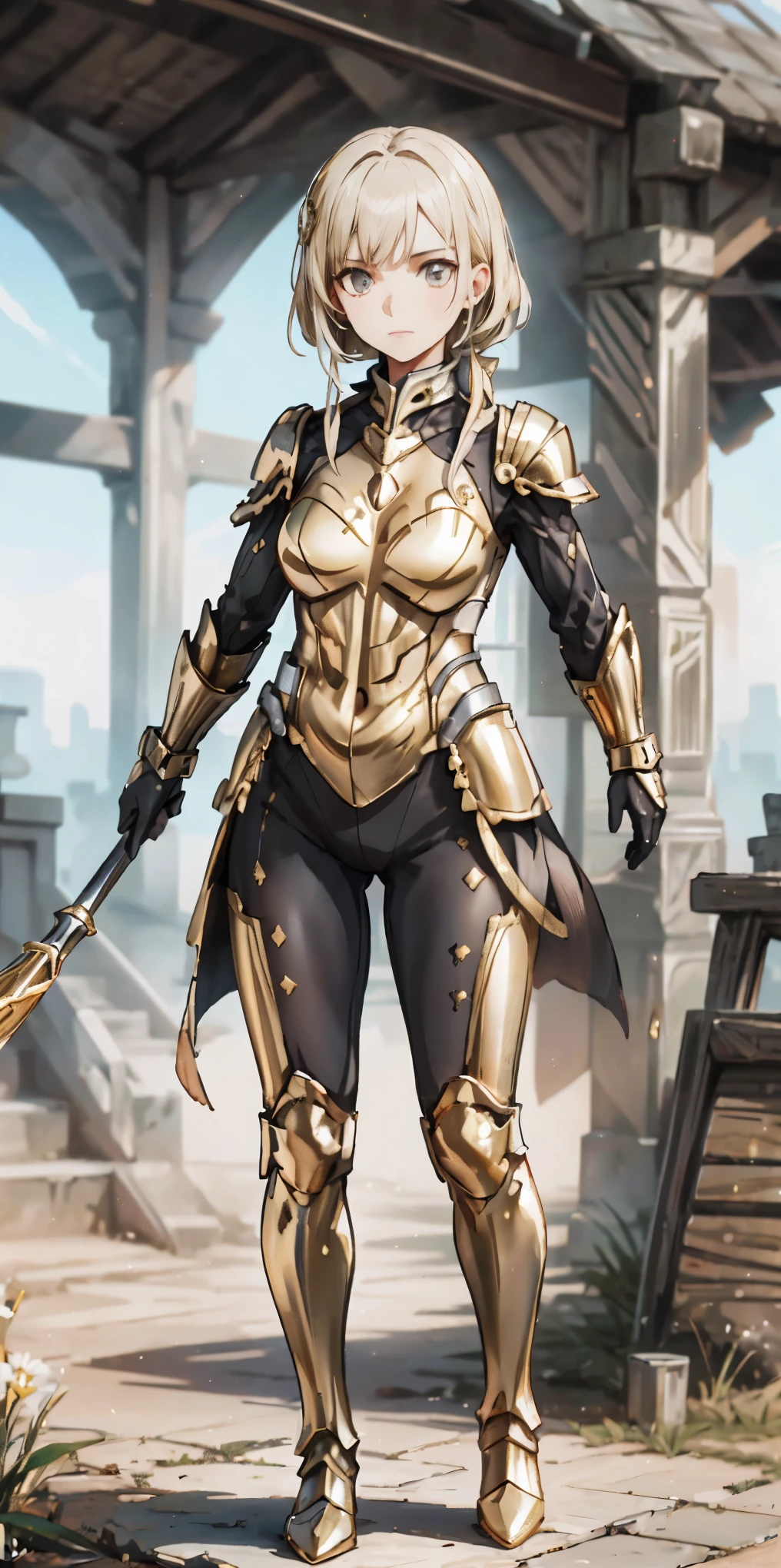 (gold and white armor:1.2)