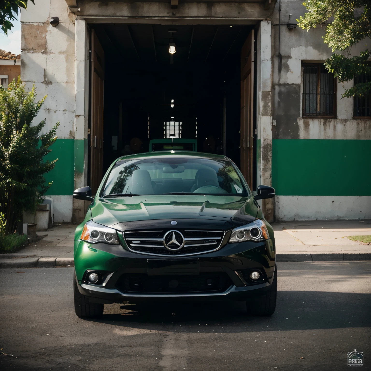 Logo de productos de limpieza para auto en color negro y verde