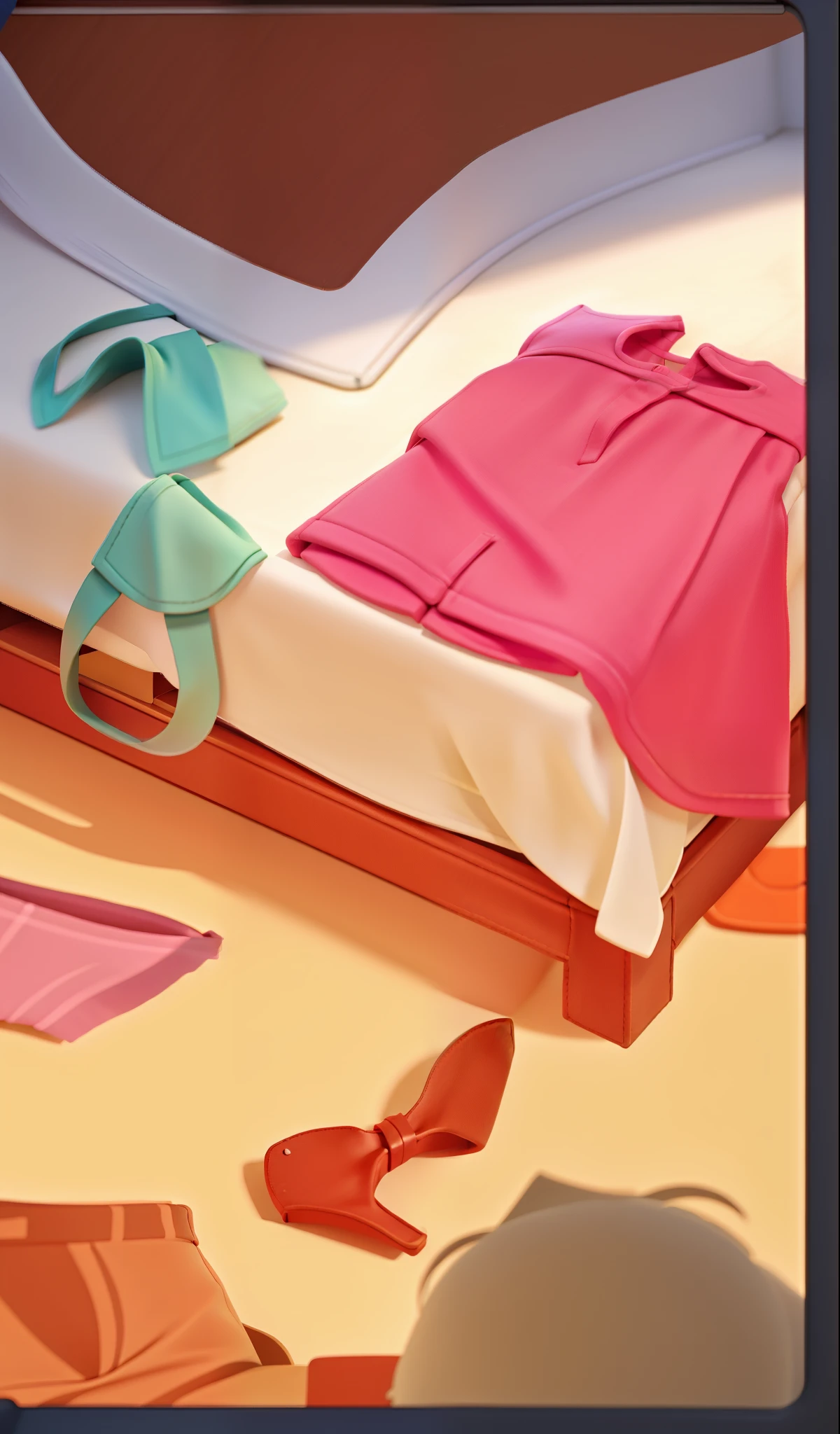 daytime, floor, Loose clothes, bra, from below, close-up