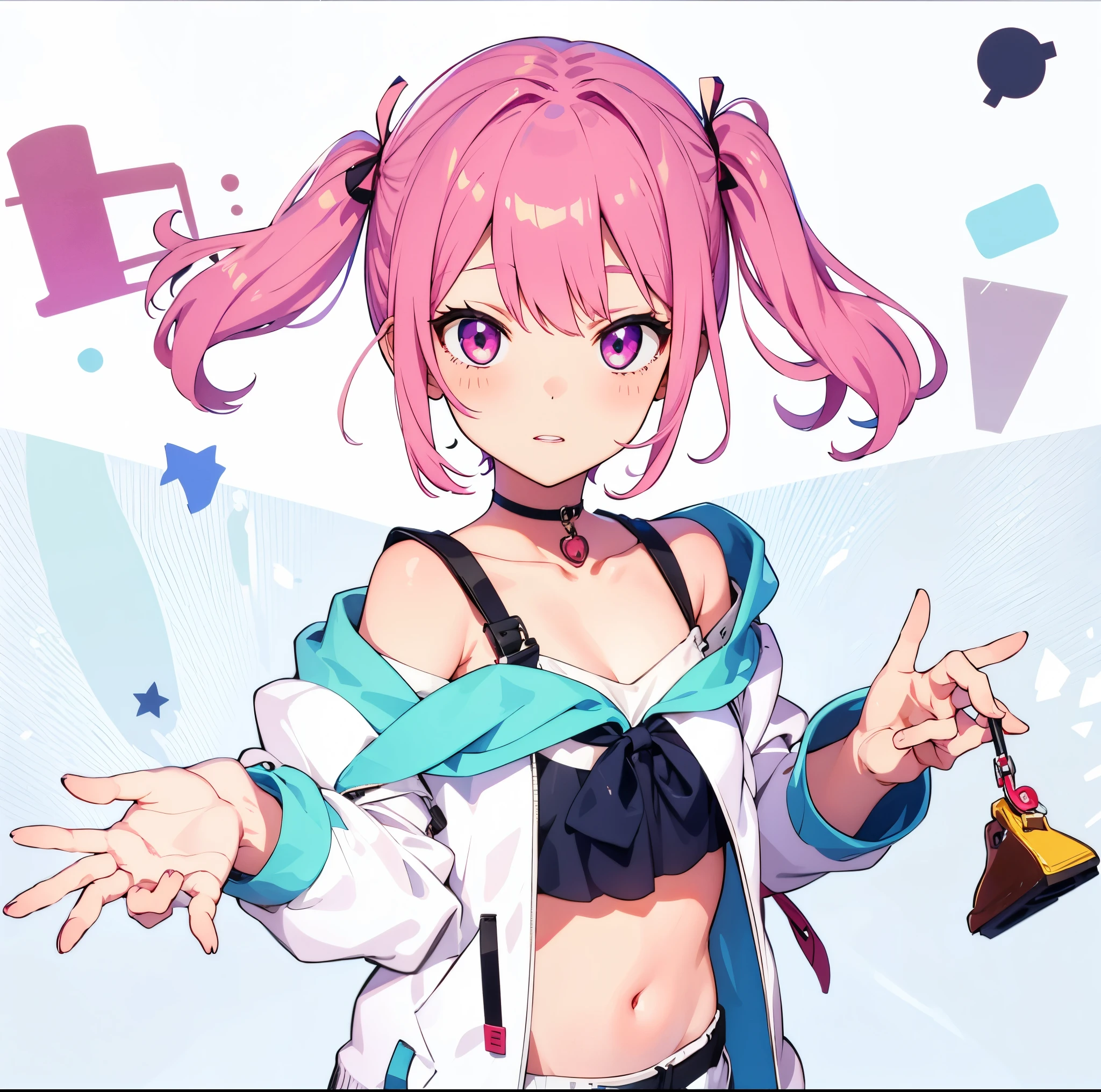 girl pink hair nekomimi t