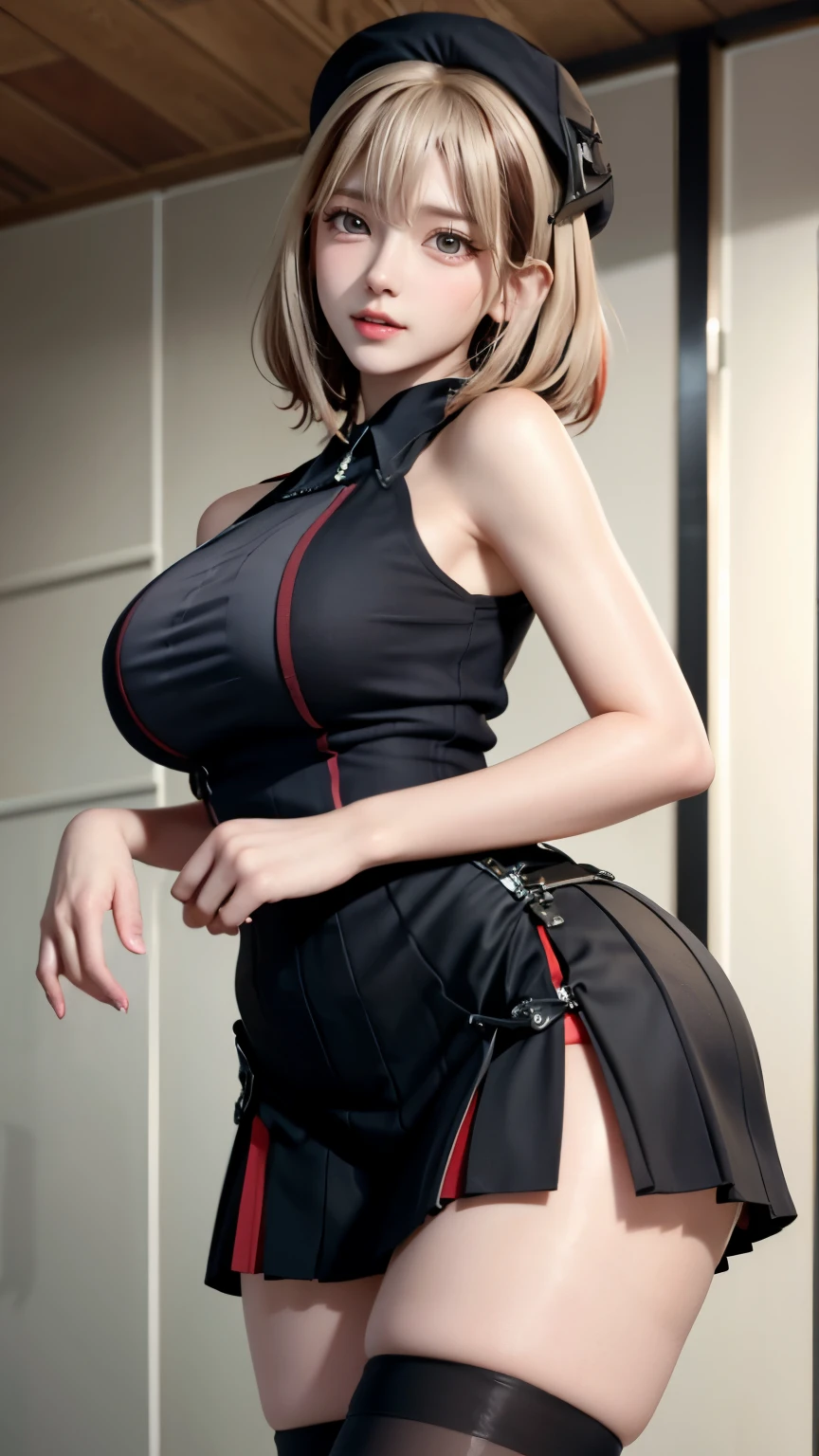 (very delicate and beautiful:1.2)super model,perfect shape,Two girls kicking at the screen,2girl,,Thighhighs,beautiful feet,beret,gentle expression,Seen by girls from below,Innocent face,ミニskirt,big breasts,beautiful breasts,Girls doing roundhouse kicks from the left and right of the screen,voluptuous,bike shorts,,givenchy,masterpiece, highest quality, High resolution, 8K, 1 girl, sl1, outfit1, alone, skirt, uniform, short hair, messy hair, Thighhighs, blush, pose, big breasts, seductive pose, sweating, put your hand on your waist, sweating, skyscaper, cityscape, vivid details, super detail, realistic skin texture, Surface details, Beautiful eyes in every detail, medium full shot, sunset