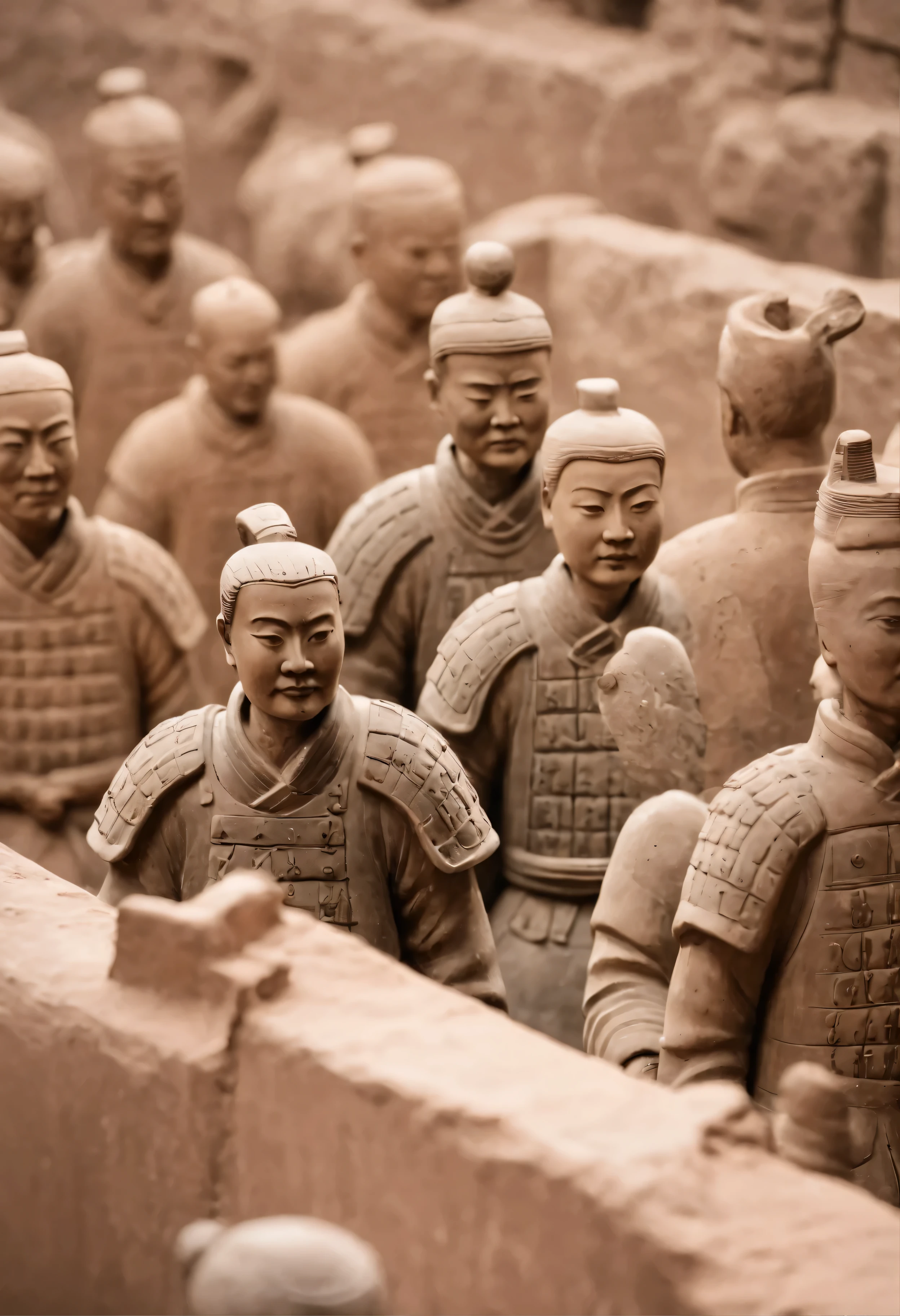 Terracotta Warriors Holding Cameras