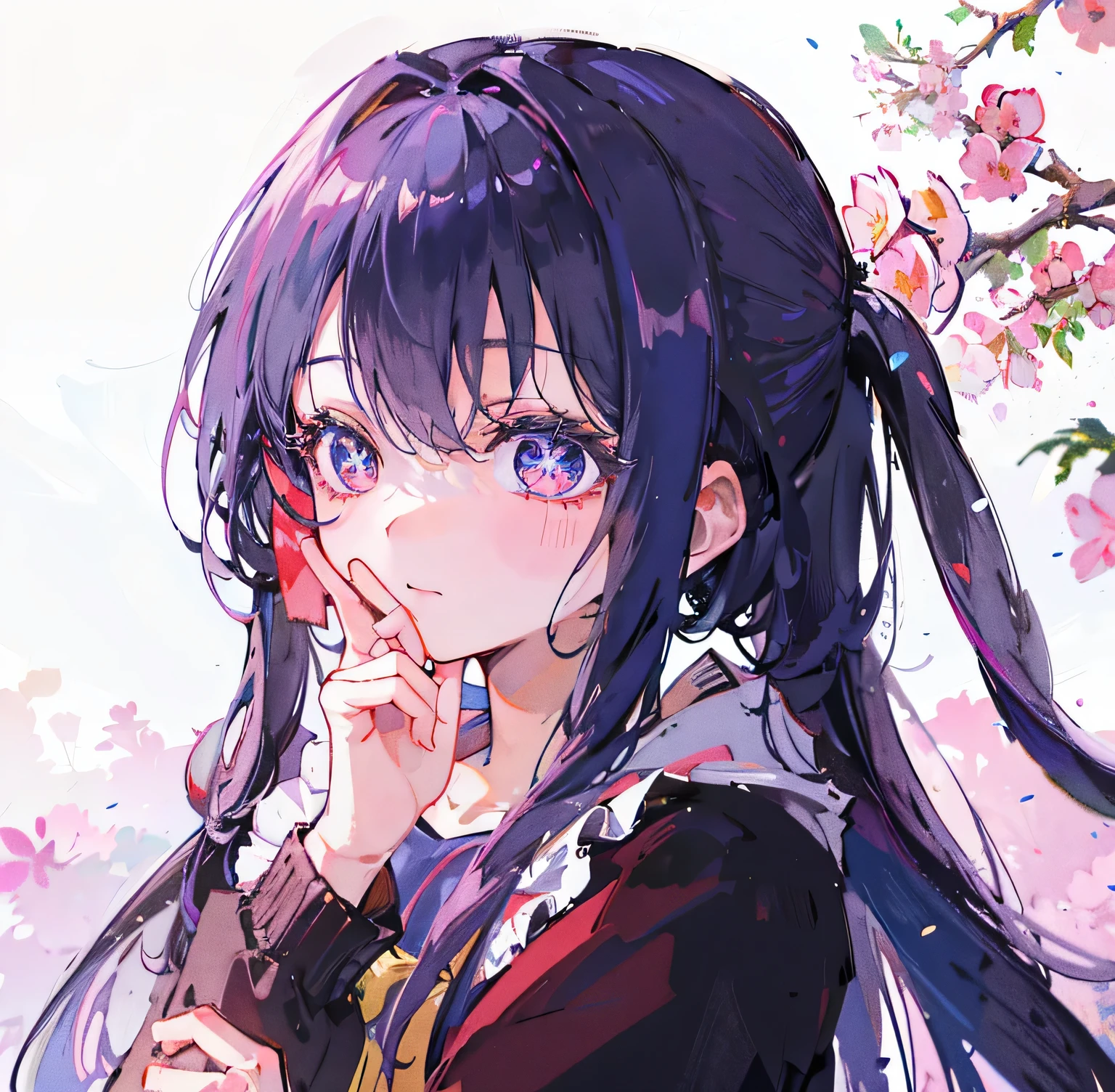 anime girl with long hair and ponytail in front of a cherry tree, anime moe artstyle, anime visual of a cute girl, young anime girl, beautiful anime portrait, anime style 4 k, cute anime girl, cute anime girl portraits, pretty anime girl, portrait of an anime girl, (anime girl), cute anime girl portrait, portrait anime girl