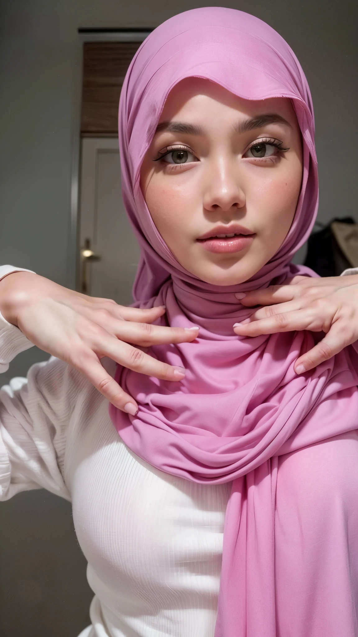 Sexy Hijab gives blowjob