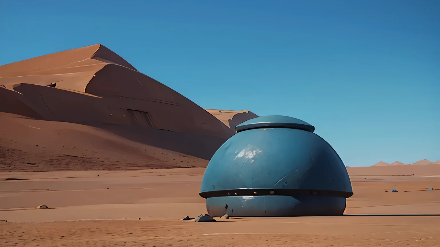 desolate planet desert, cartoon blue background
