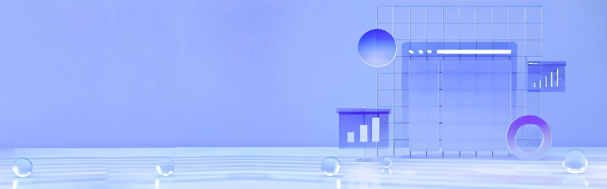 There is a glass sculpture，There is a mirror and a mirror on it, 3D rendering style, minimal background, minimalistic composition, Depicted as 3D rendering, simple background, Clean 3D rendering, clean digital rendering, basic background, Blue realistic 3D rendering, simple background, minimal composition, clean background, office background, Geometric 3d rendering