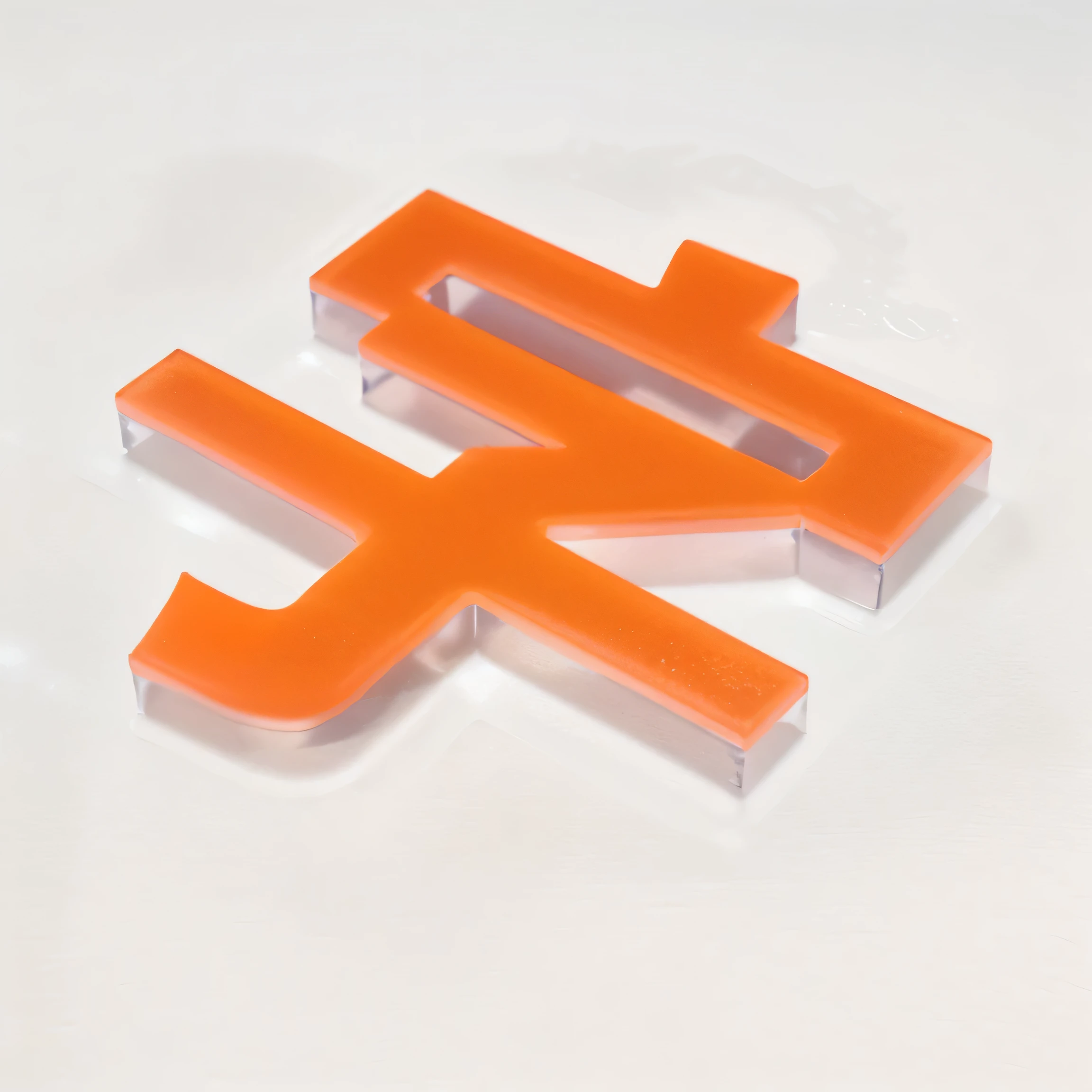 3D text placed on the ground,orange top,Below is the glassTransparent material,Acrylic material,Transparent material,White ground,The light and shadow effects are reasonable,studio lighting,Take the main picture,cover,Realistic photos,Realistic