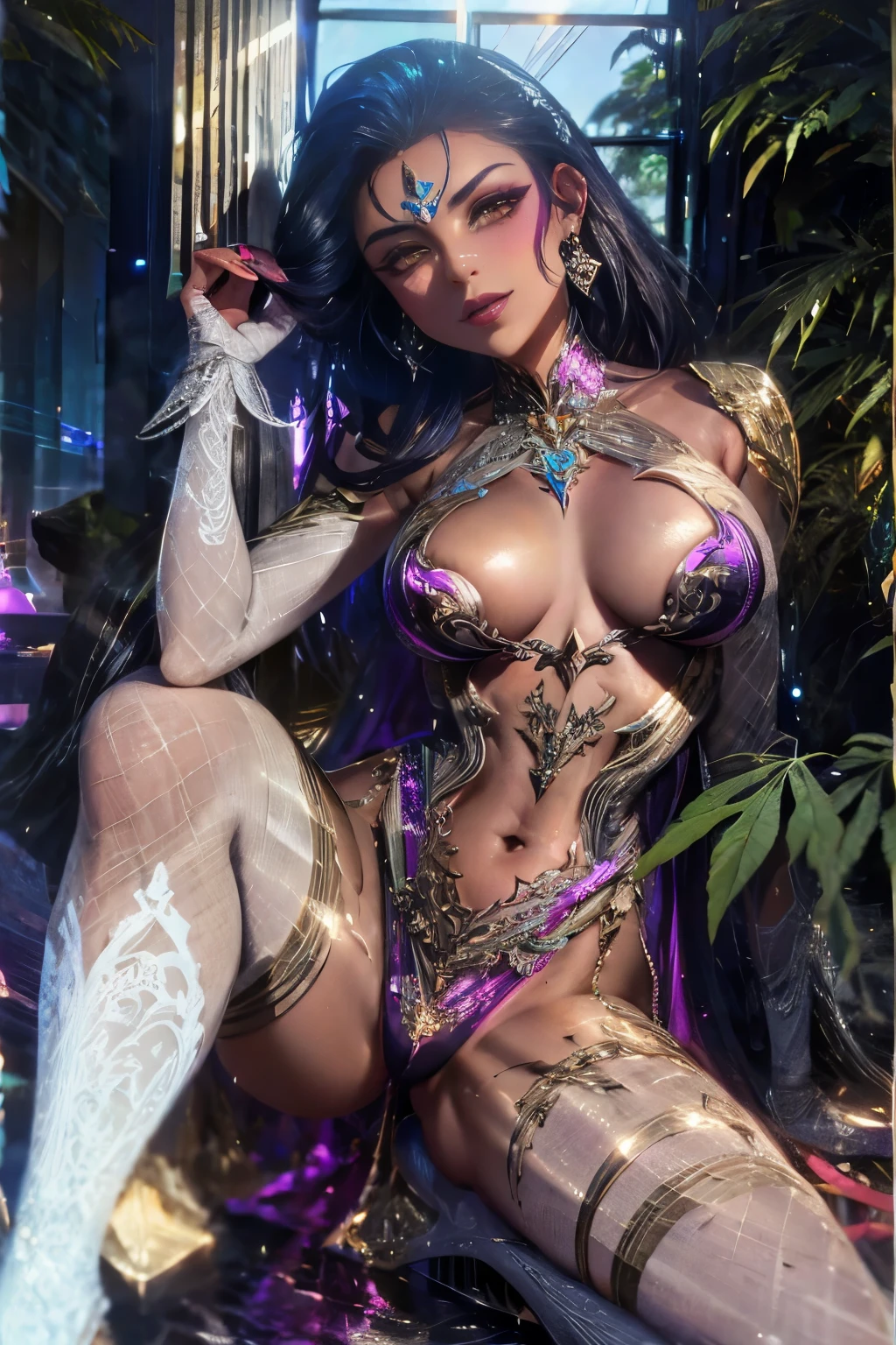 a close up of a dark-skinned woman in a sheered bodysuit sitting on a floor, high times magazine aesthetic, princess of cannabis, inspired by Mary Jane Begin, playboy centerfold, mary jane, posing for playboy photoshoot, greg hildebrant, personification of marijuana, scantily clad, suze randall, 420, 4 2 0, marijuana, wet