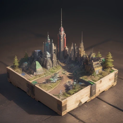 6598年Mars realistic model, (bifurcation, original photo, best quality, masterpiece:1.4),SteampunkCyberpunk6820 City,(CyberpunkMars light:1.3), Mars (related to land),(in a small nature box:1.3),Isometric, small nature, landscape on foundation,landscape,