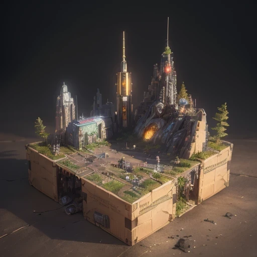 6598年Mars realistic model, (bifurcation, original photo, best quality, masterpiece:1.4),SteampunkCyberpunk6820 City,(CyberpunkMars light:1.3), Mars (related to land),(in a small nature box:1.3),Isometric, small nature, landscape on foundation,landscape,