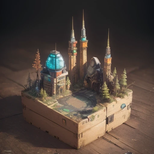 6598年Mars realistic model, (bifurcation, original photo, best quality, masterpiece:1.4),SteampunkCyberpunk6820 City,(CyberpunkMars light:1.3), Mars (related to land),(in a small nature box:1.3),Isometric, small nature, landscape on foundation,landscape,