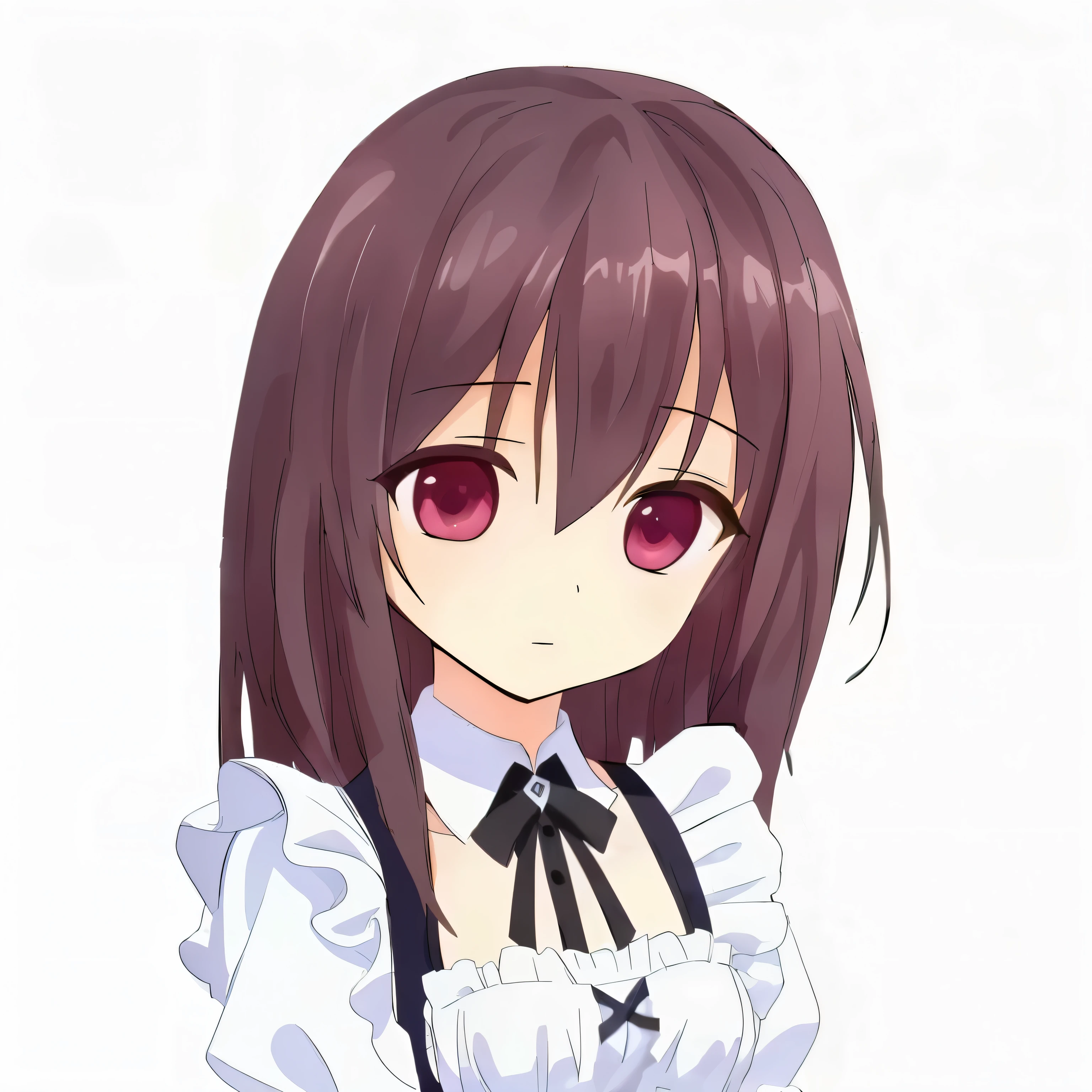 maid outfit, sleeve, smooth, fluffy, White, small breasts