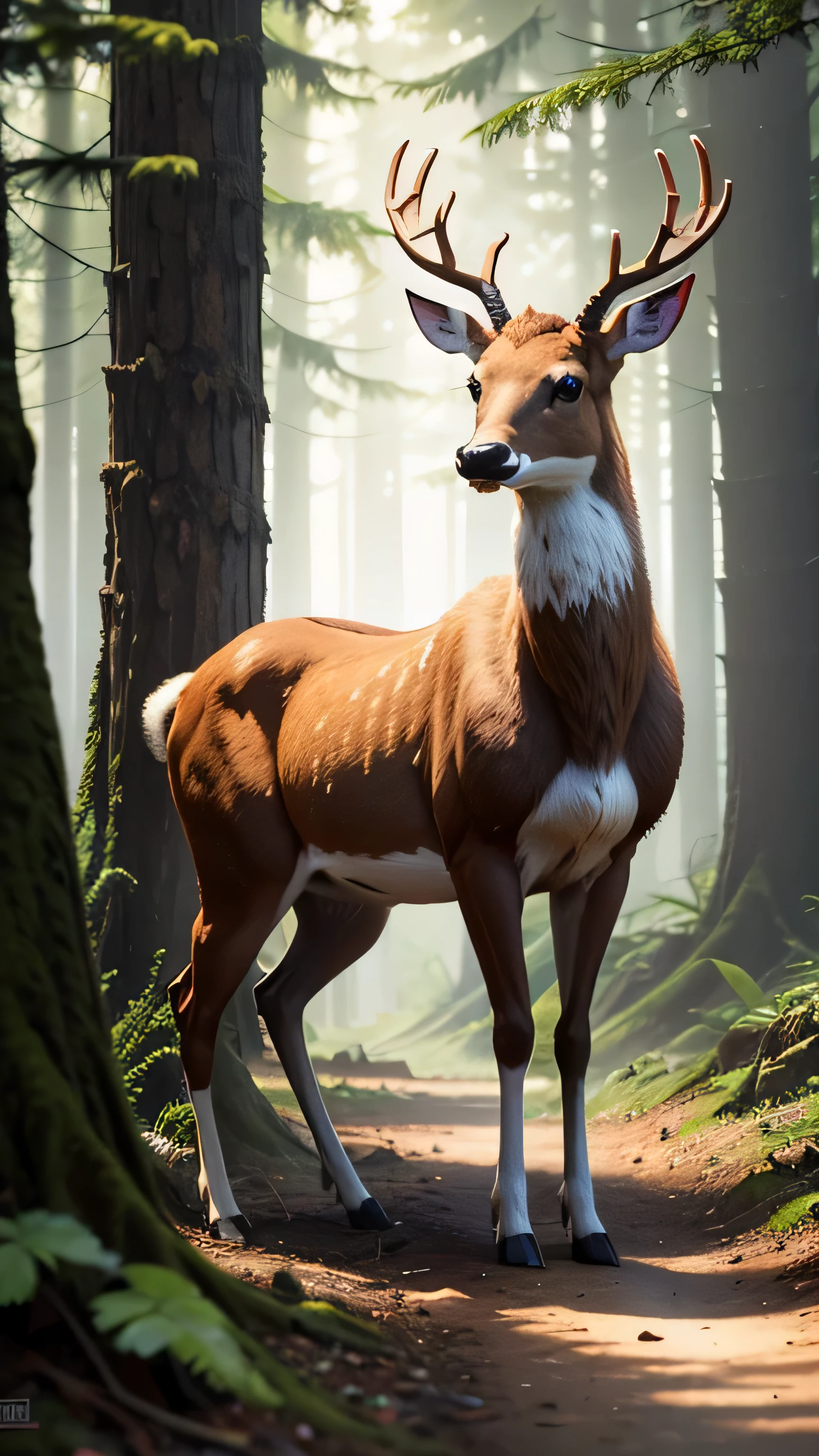 There are lots deer in the forest, 8k, high resolution 