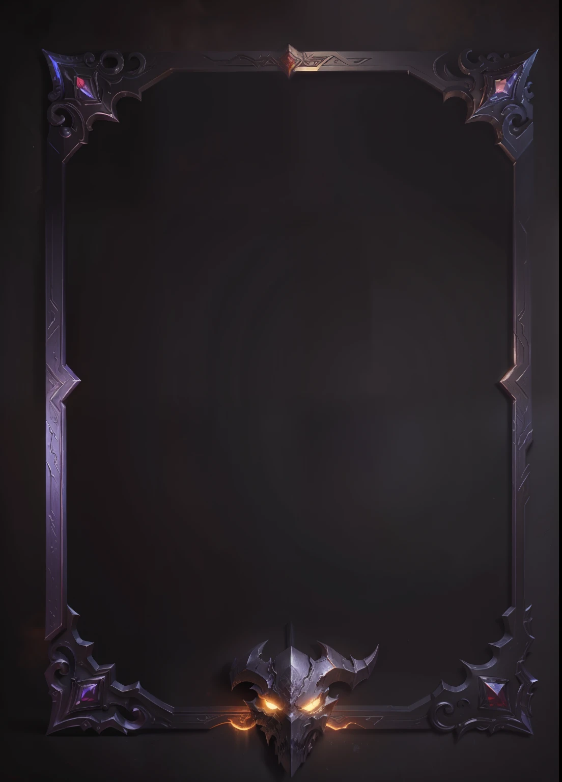 ornate borders + concept art, cyborg frame concept, game overlay, 8k hd wallpaperjpeg artifact, 8 k hd wallpaperjpeg artifact, warcraft blizzard weapon art,Demon Head, Dragon Wrap, card frame, Metal, Diablo concept, Blizzard concept, game concept design,(Do not appear characters related)