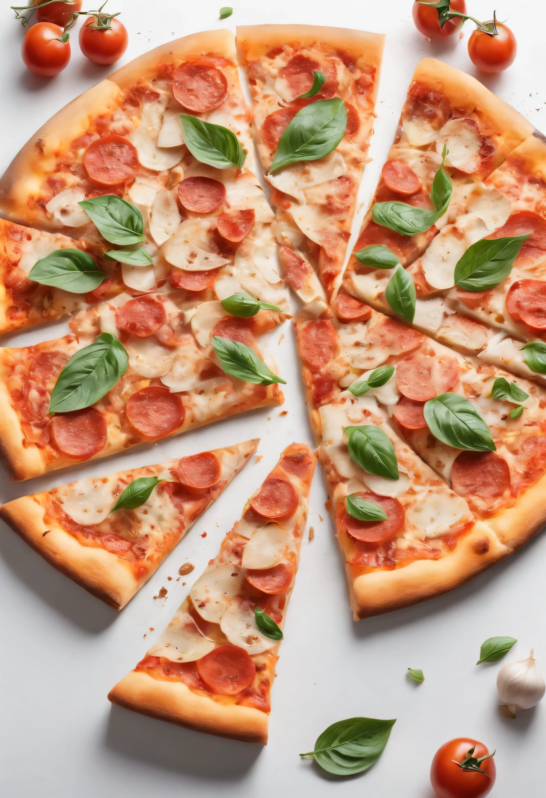 pizza, white background, food photography, magazine photo