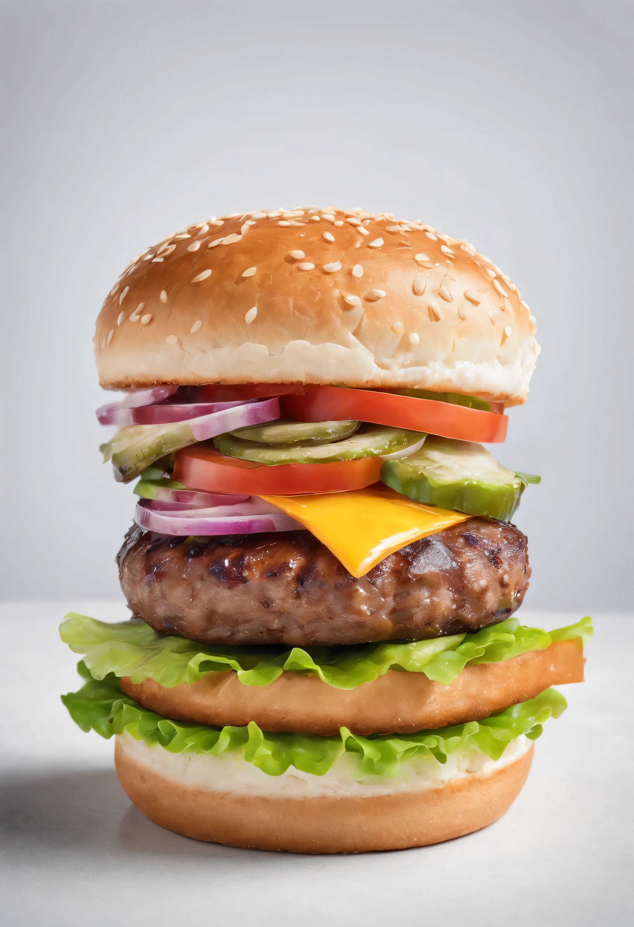 hamburger, white background, food photography, magazine photo
